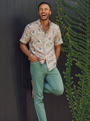 Short-Sleeve Breeze Shirt - Cloud Rust Lotus