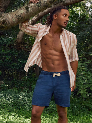 Essential Linen Short (6.5") - Island Indigo Wash
