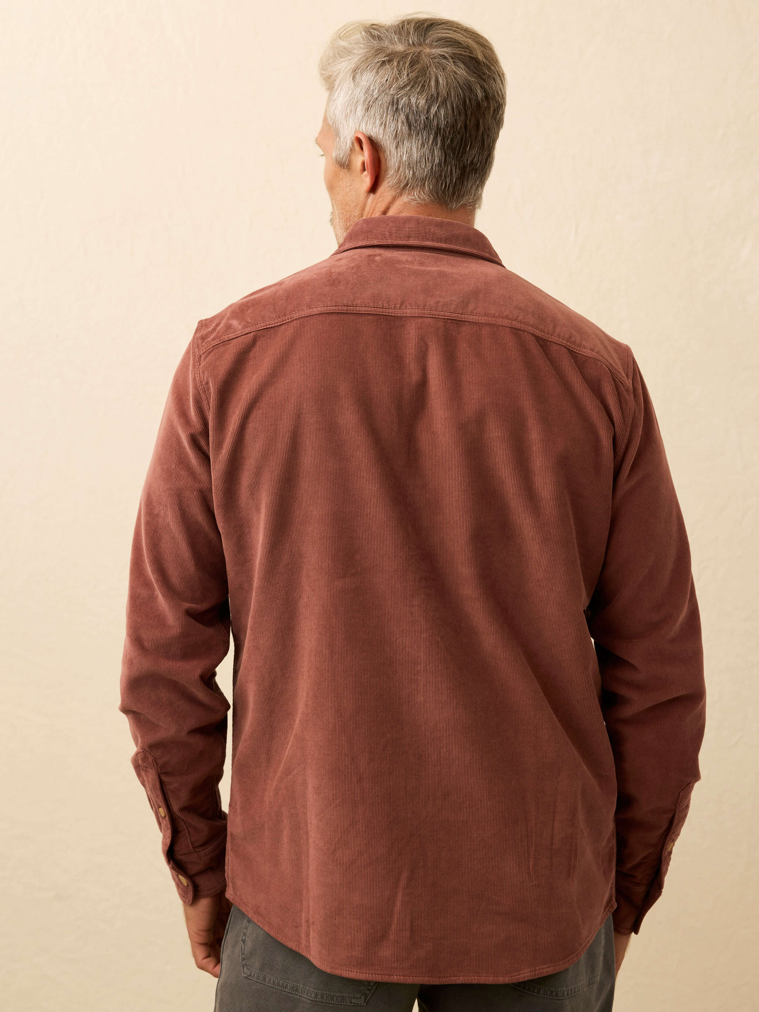 Stretch Terry Corduroy Workshirt - Chestnut Ridge | Faherty Brand