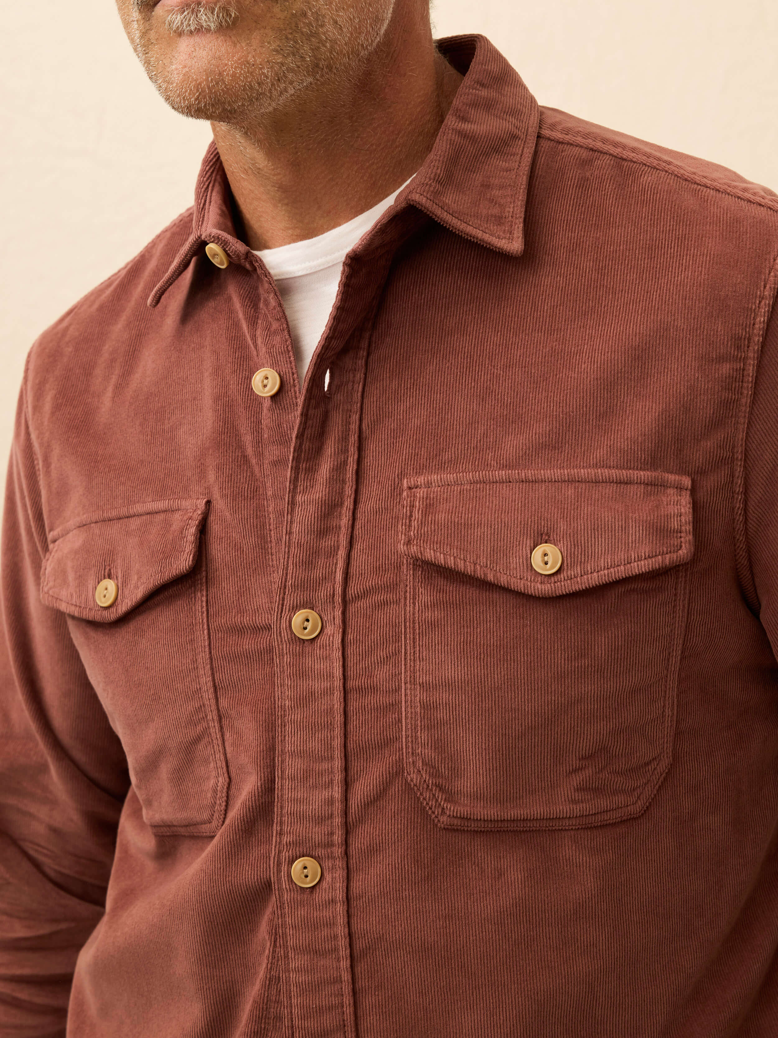 Stretch Terry Corduroy Workshirt - Chestnut Ridge | Faherty Brand