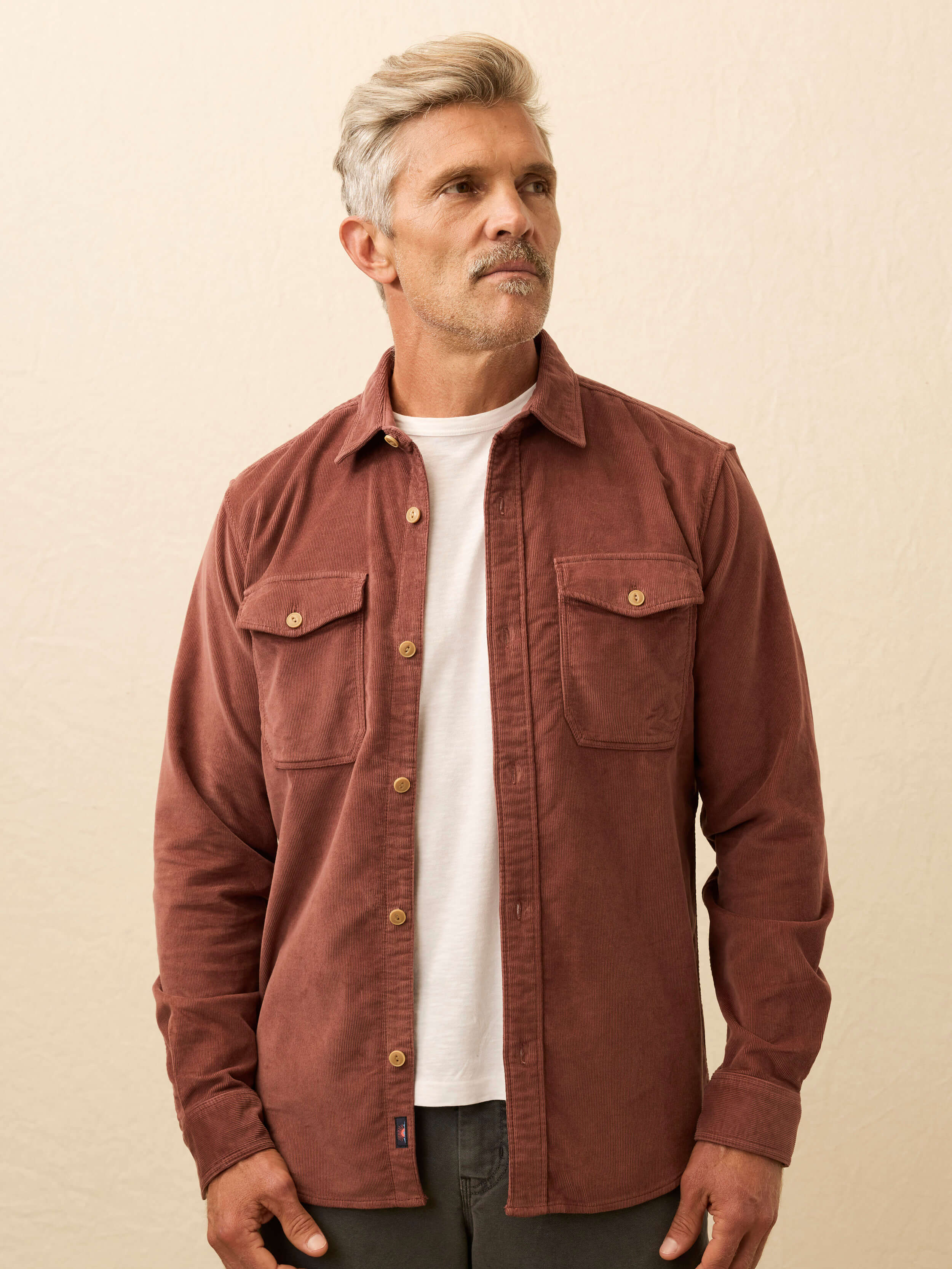 Stretch Terry Corduroy Workshirt - Chestnut Ridge | Faherty Brand