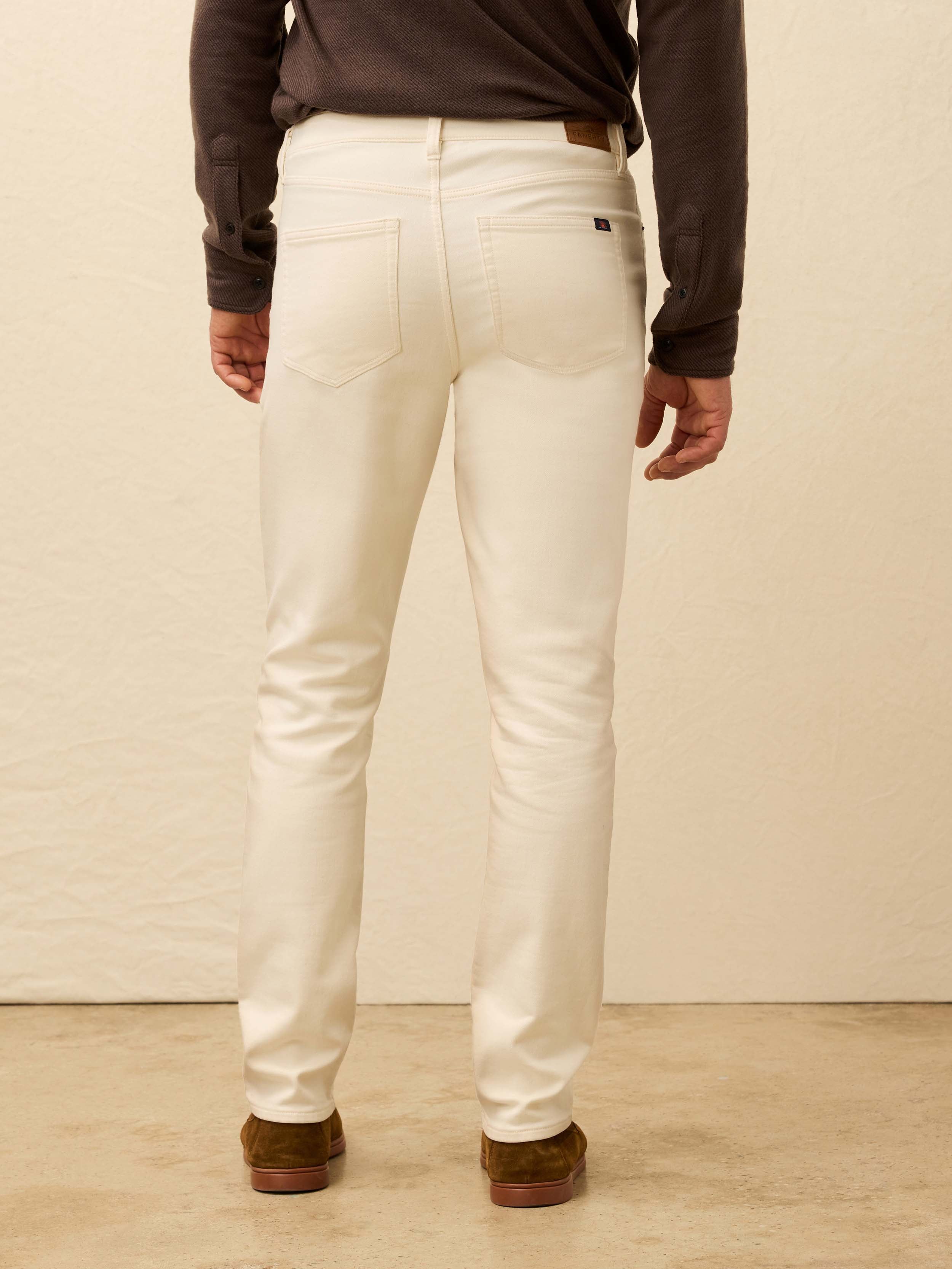 Stretch Terry 5-Pocket Pant - Egret | Faherty Brand