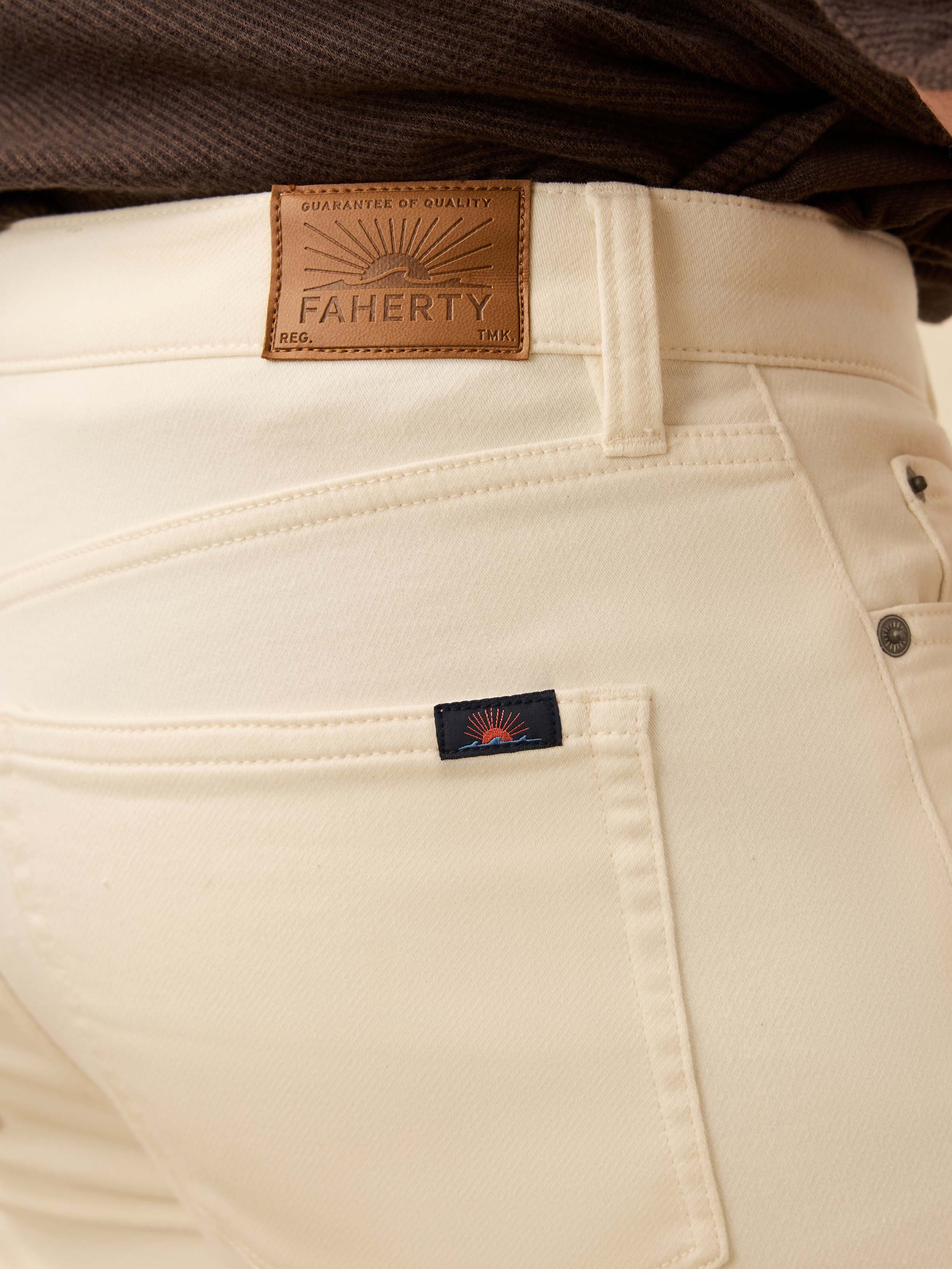 Stretch Terry 5-Pocket Pant - Egret | Faherty Brand