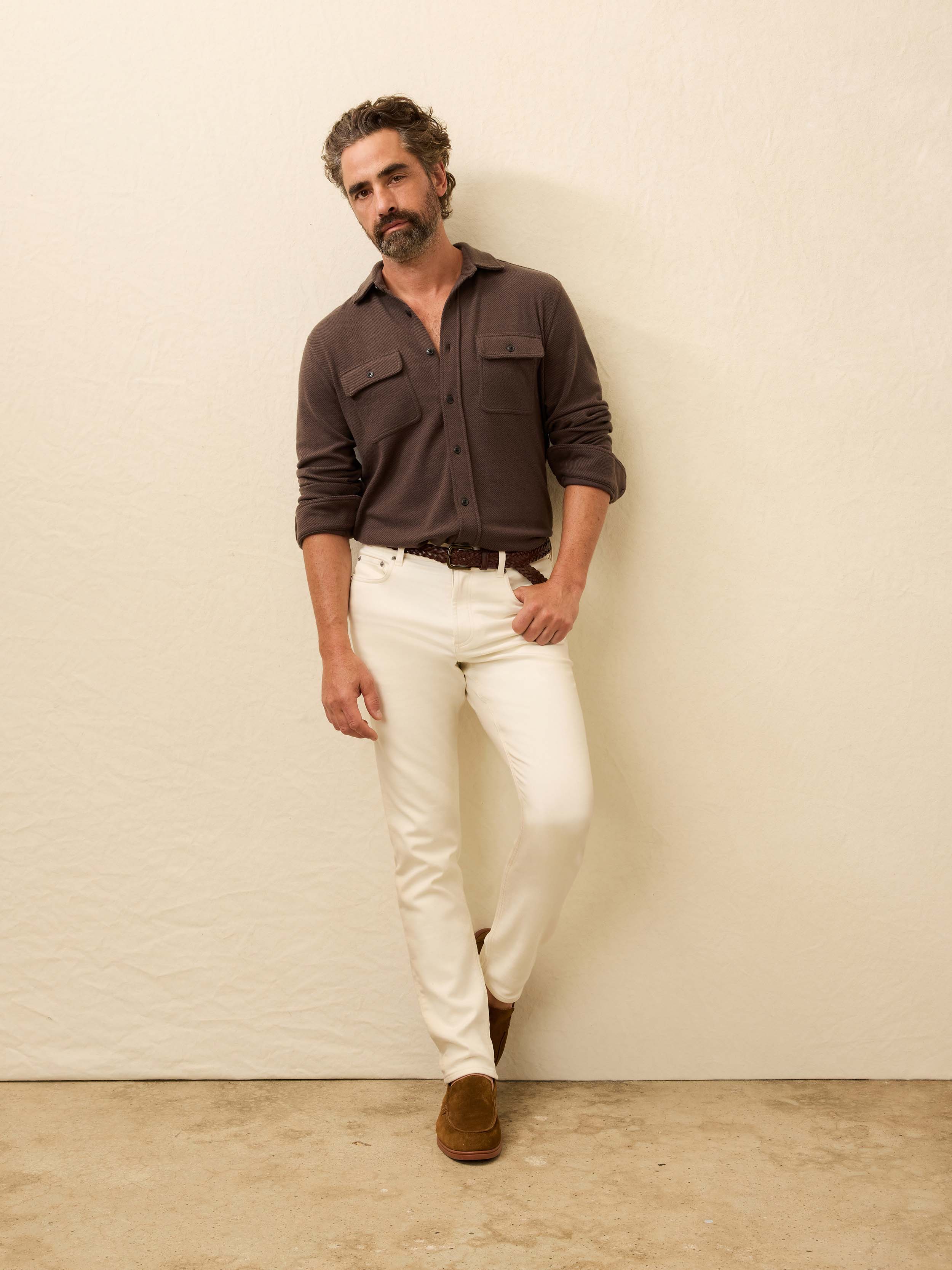 Stretch Terry 5-Pocket Pant - Egret | Faherty Brand