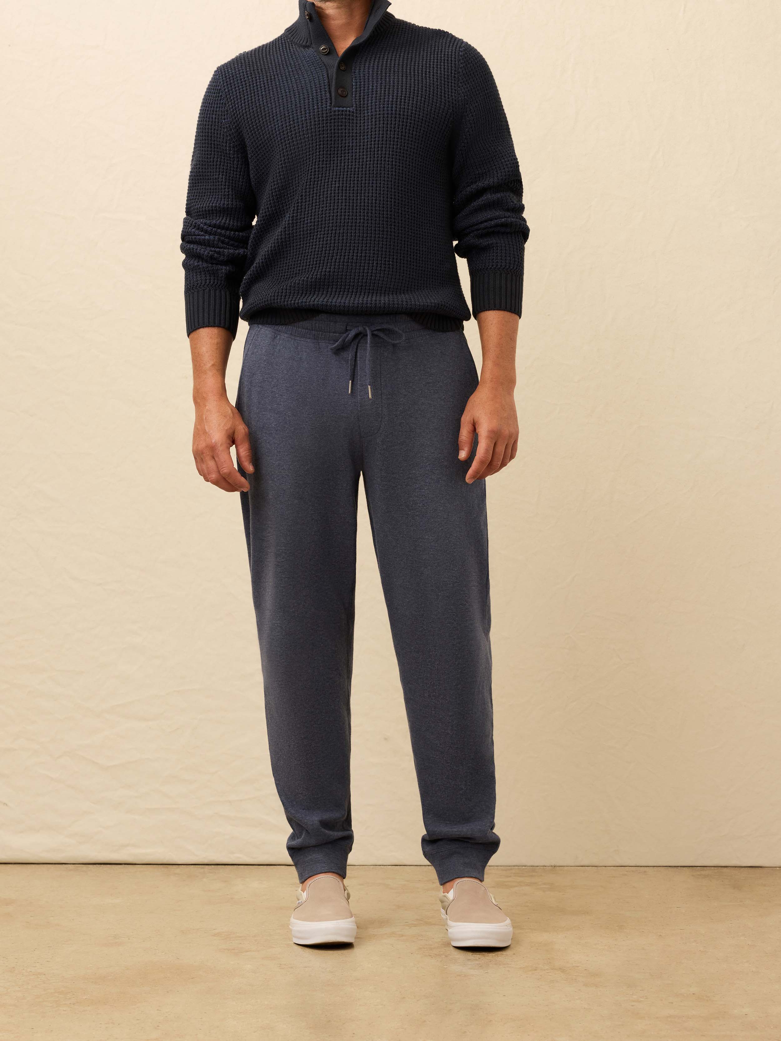Aspen Lounge Cashmere Sweatpant - Night Ocean Melange | Faherty Brand
