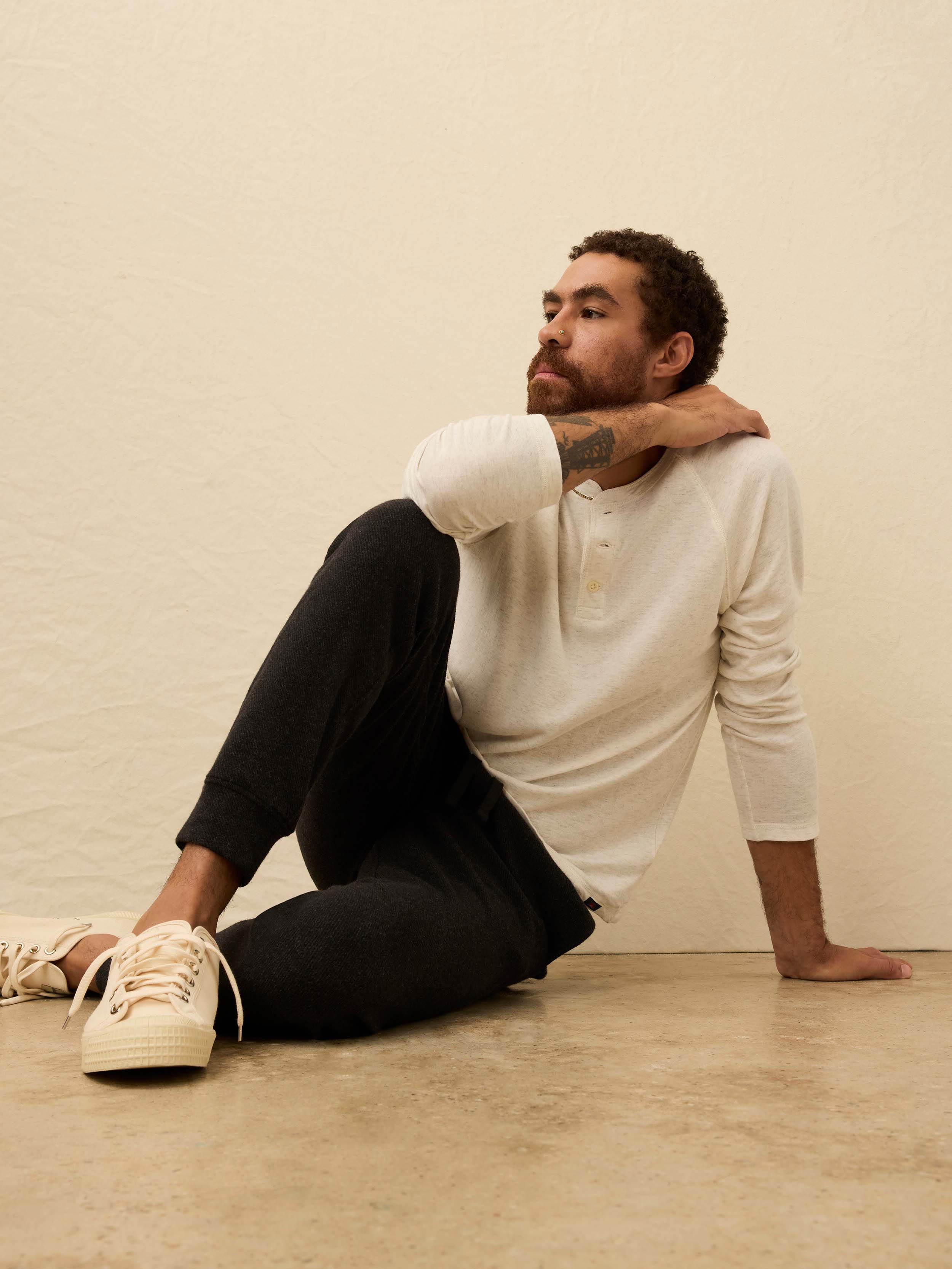 Legend™ Sweatpant - Heathered Black Twill | Faherty Brand