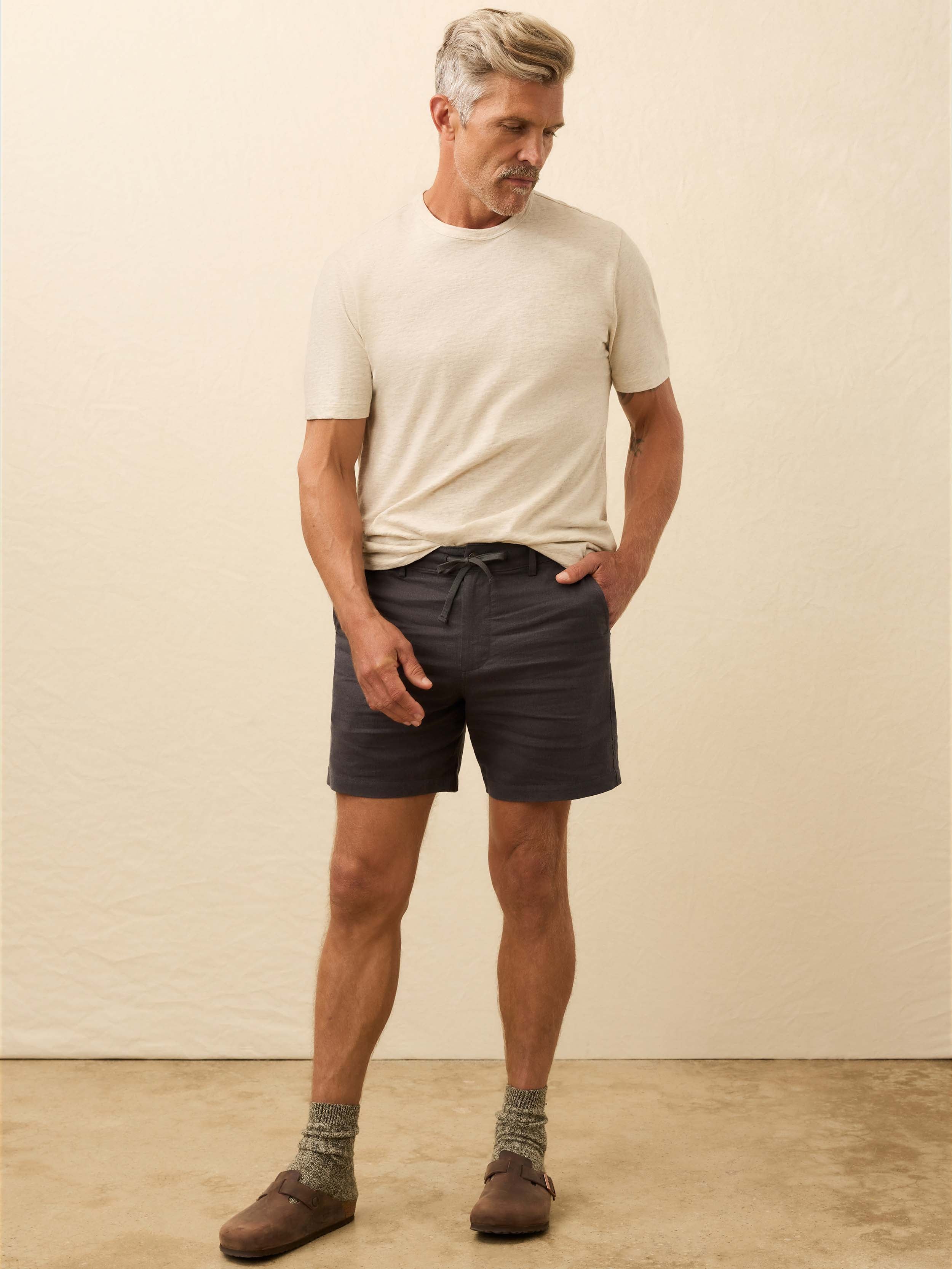 Movement™ Linen Drawstring Short - Washed Black | Faherty Brand