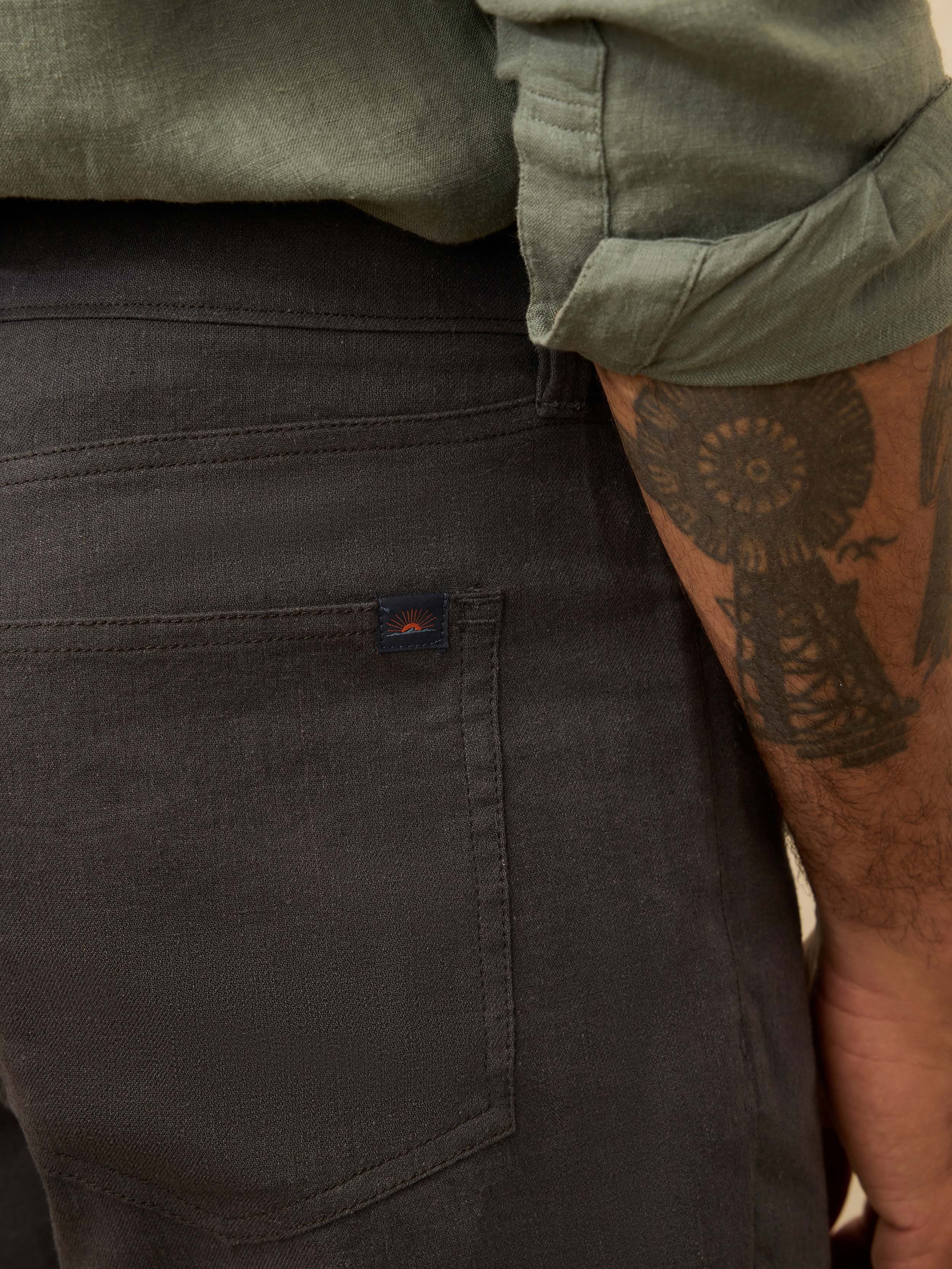 Movement™ Linen 5-Pocket Pant - Washed Black | Faherty Brand