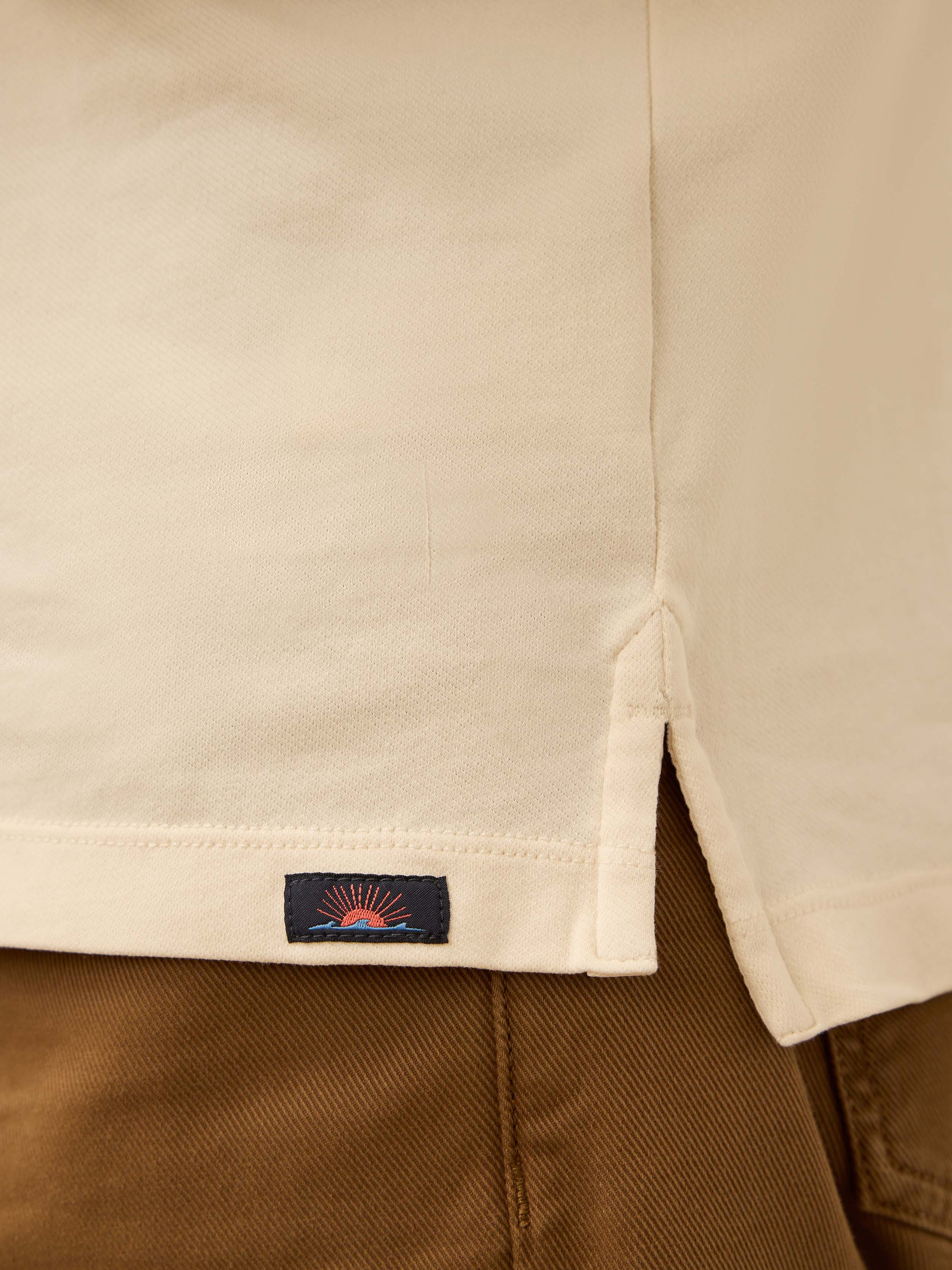 Long-Sleeve Twill Knit Polo - Coastal Cream | Faherty Brand