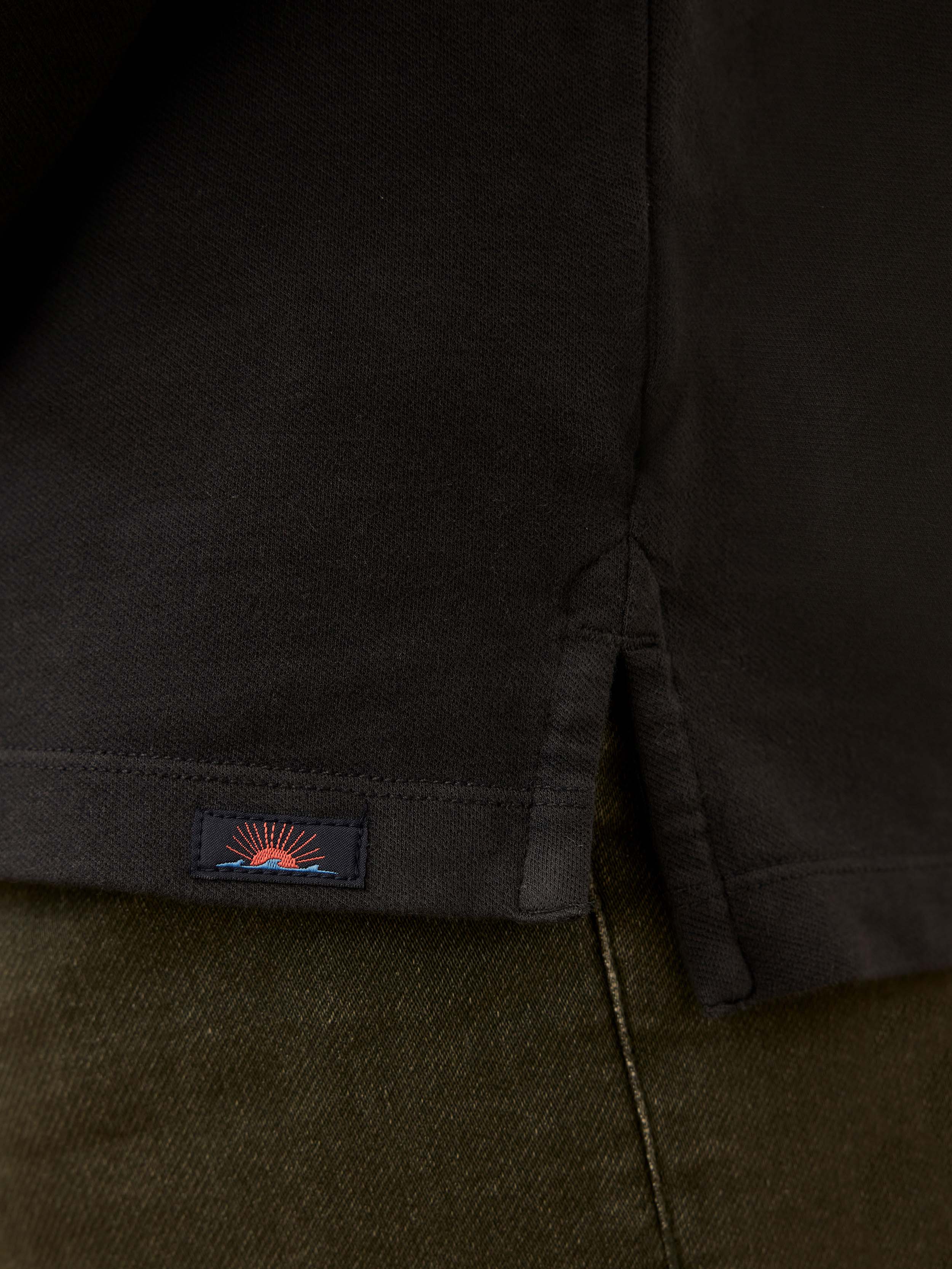 Long-Sleeve Twill Knit Polo - Washed Charcoal | Faherty Brand
