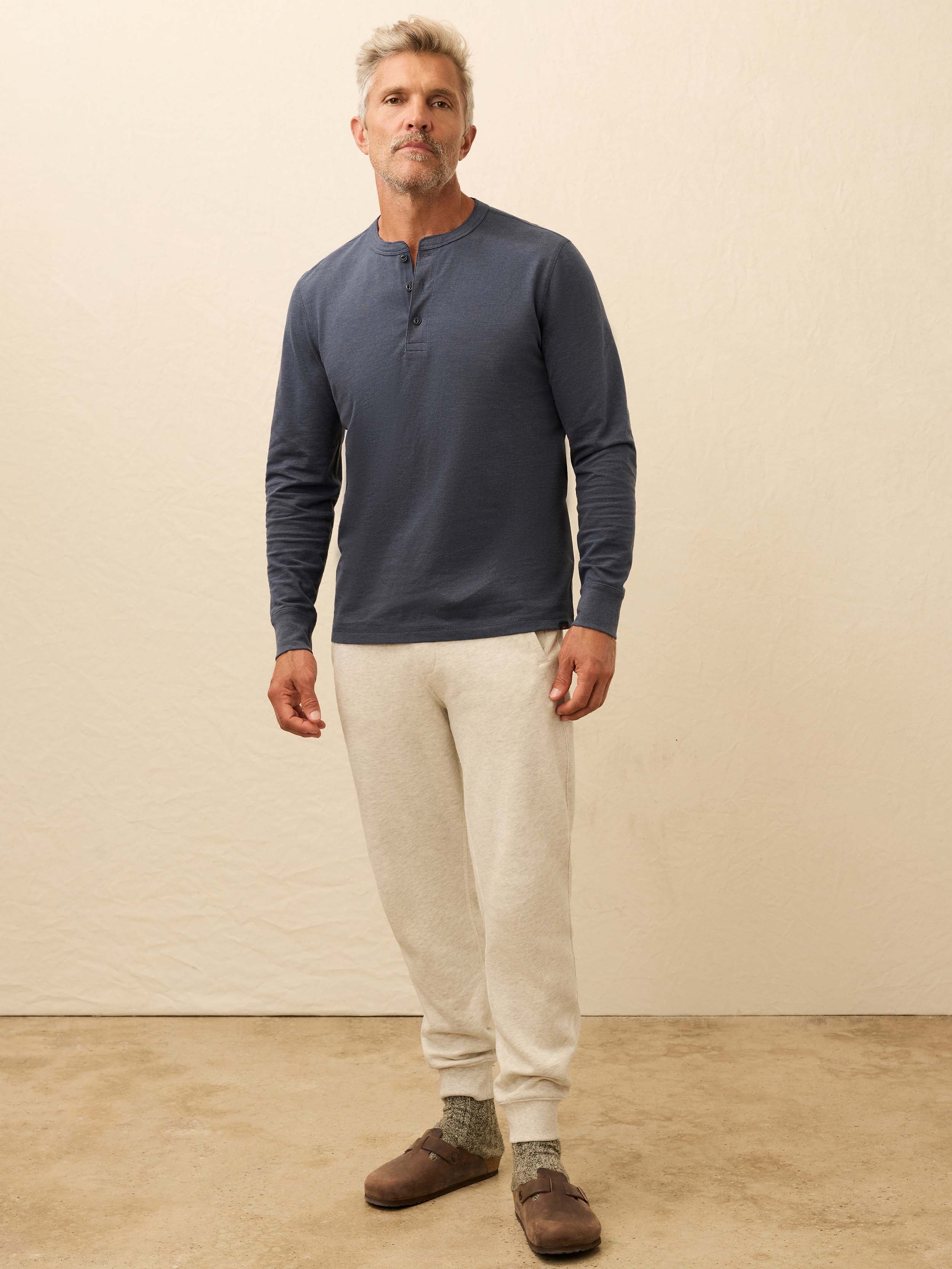 Long-Sleeve Waffle Henley - Blue Nights | Faherty Brand