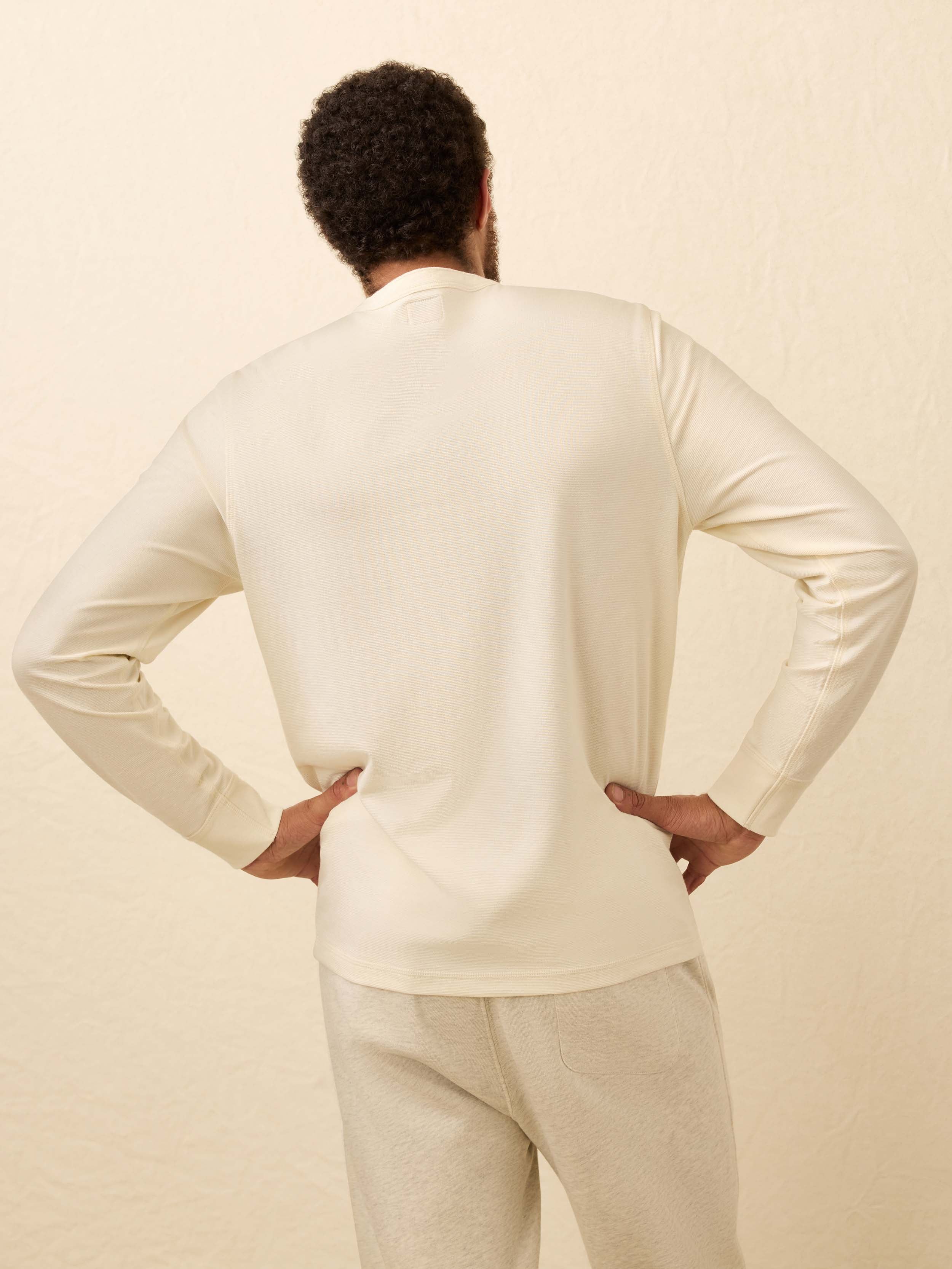 Long-Sleeve Waffle Henley - Snow | Faherty Brand