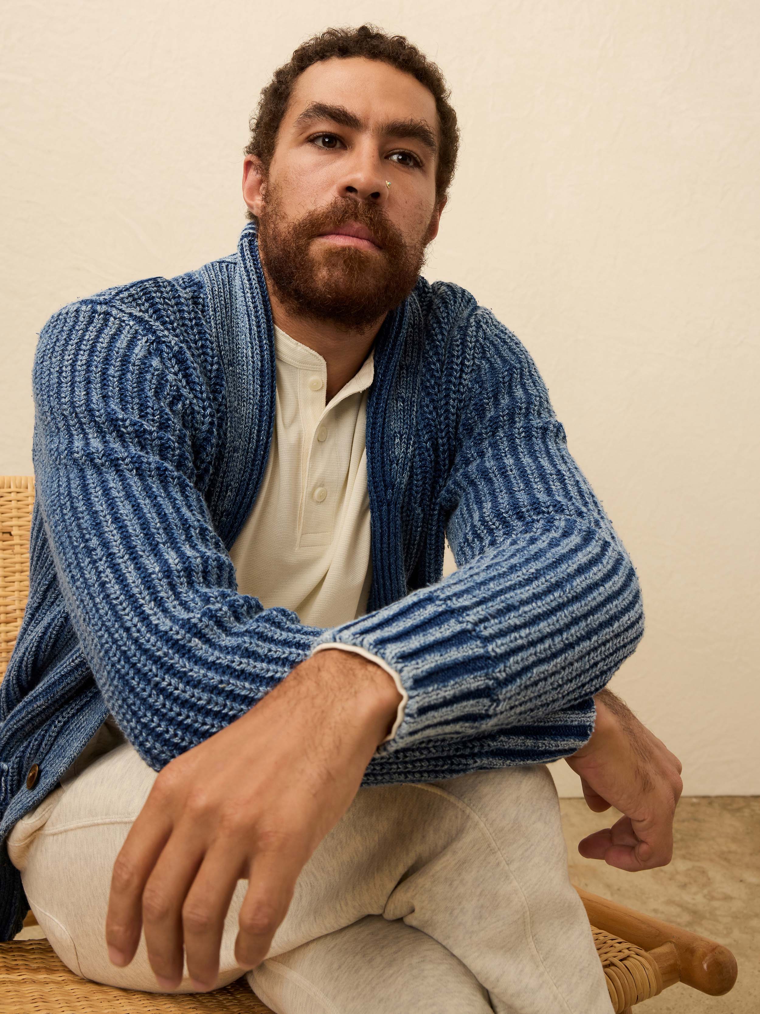 Long-Sleeve Waffle Henley - Snow | Faherty Brand