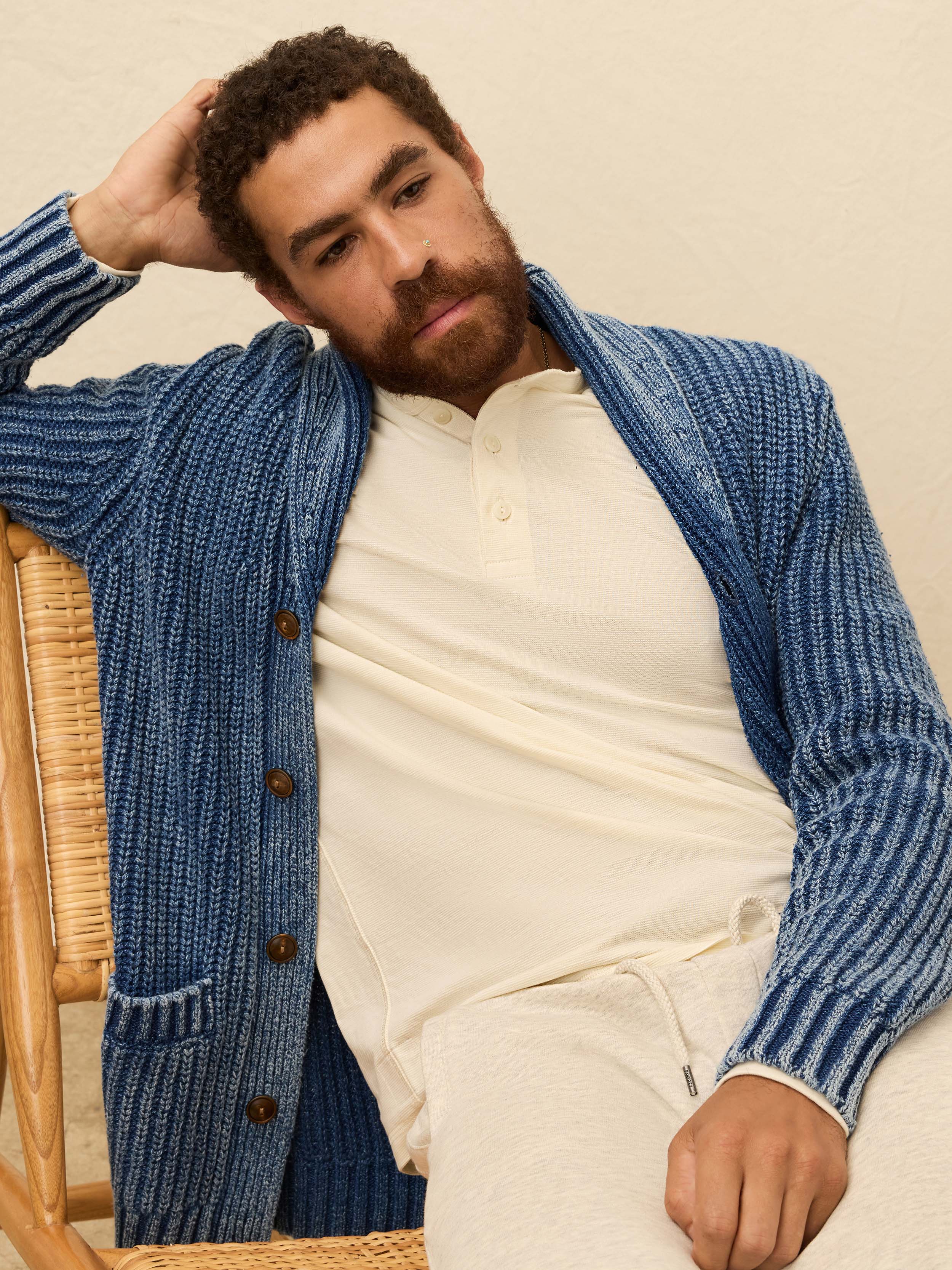 Long-Sleeve Waffle Henley - Snow | Faherty Brand