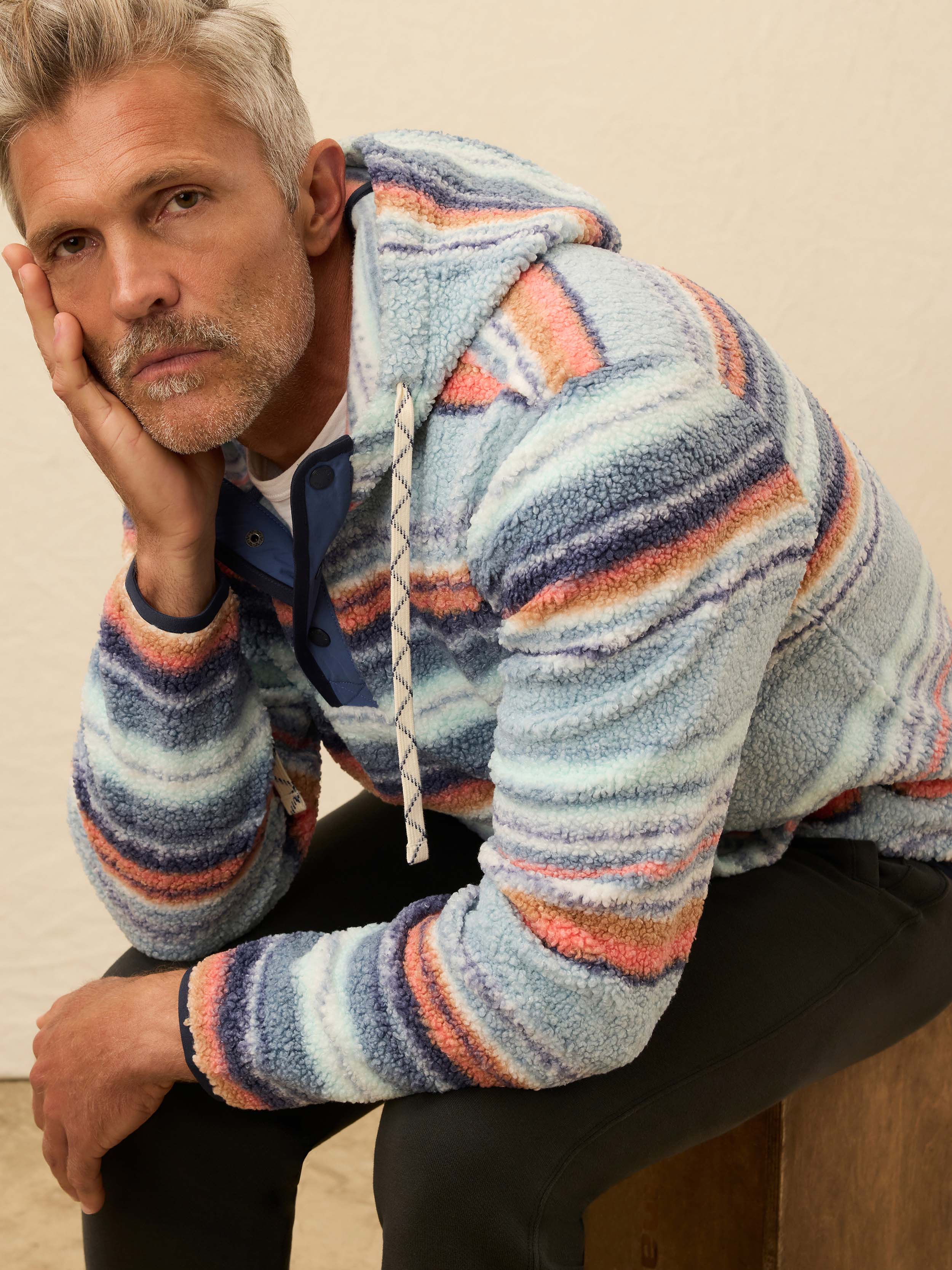 High Pile Fleece Hoodie - Island Sunrise | Faherty Brand