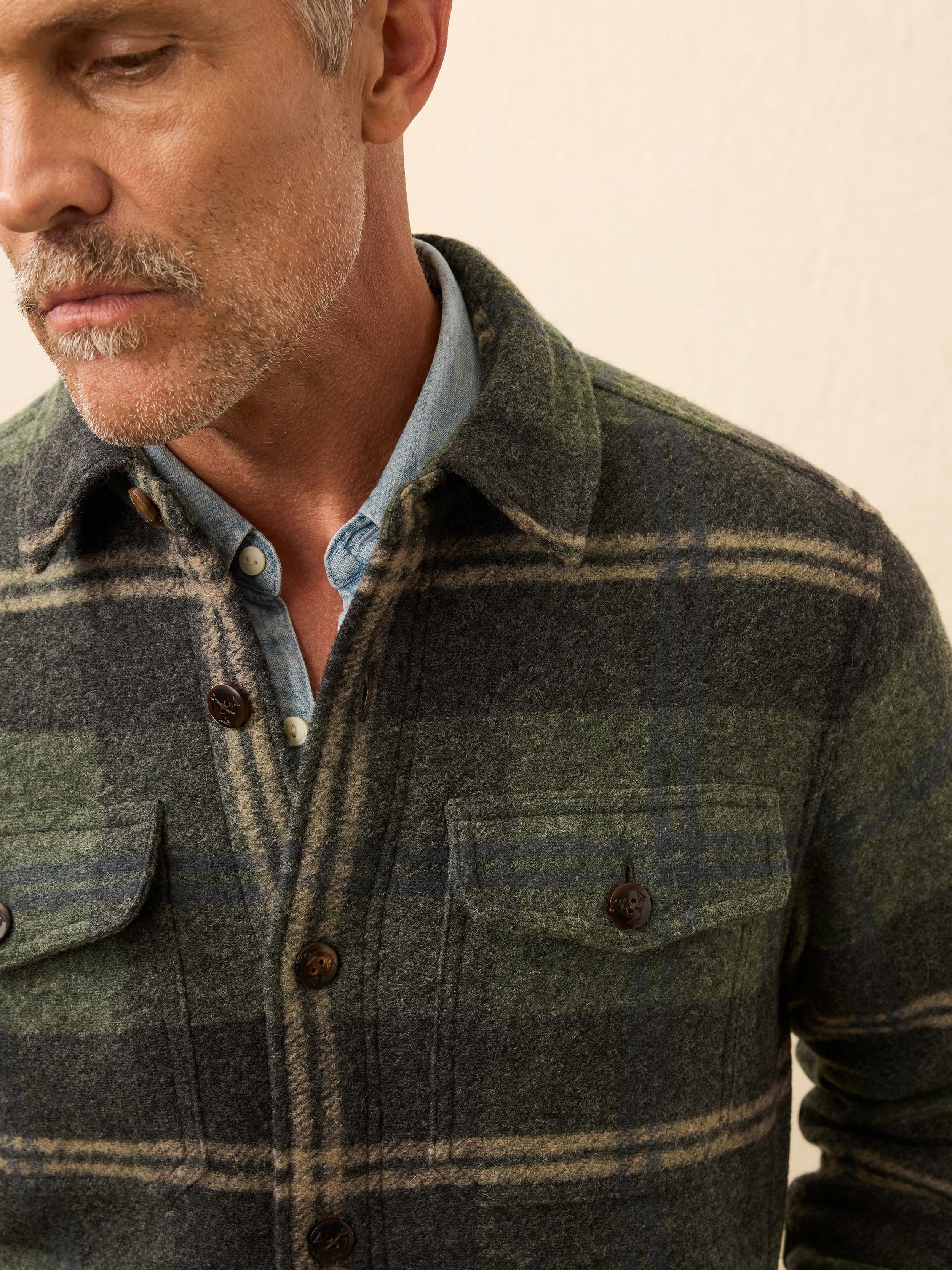 Range Fleece Lined CPO - Forest Point Plaid | Faherty Brand