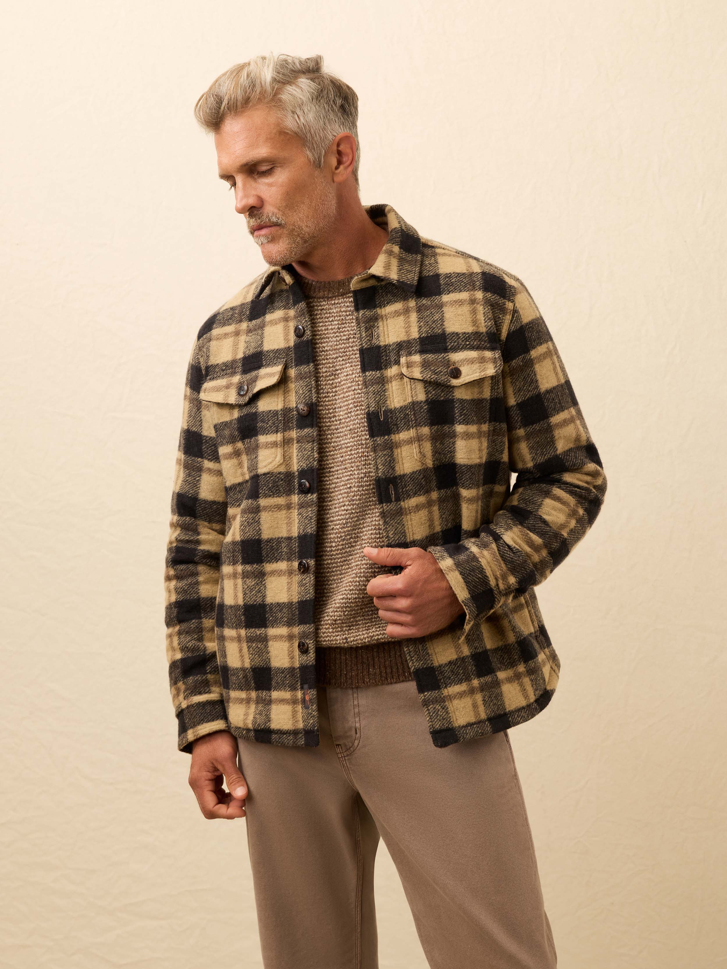 Range Fleece Lined CPO - Shadow Earth Plaid | Faherty Brand