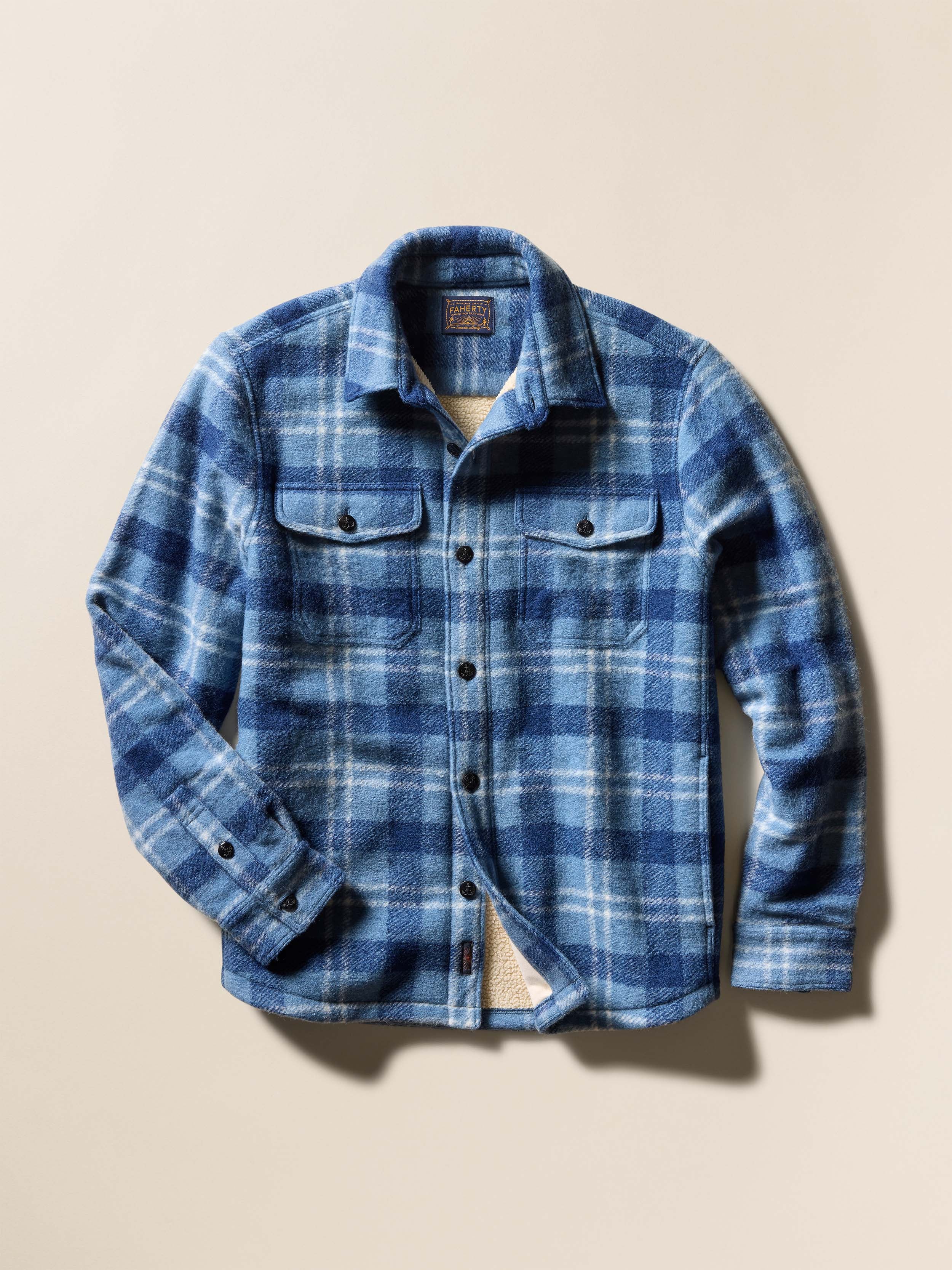 Range Fleece Lined CPO - Vintage Blue Plaid | Faherty Brand
