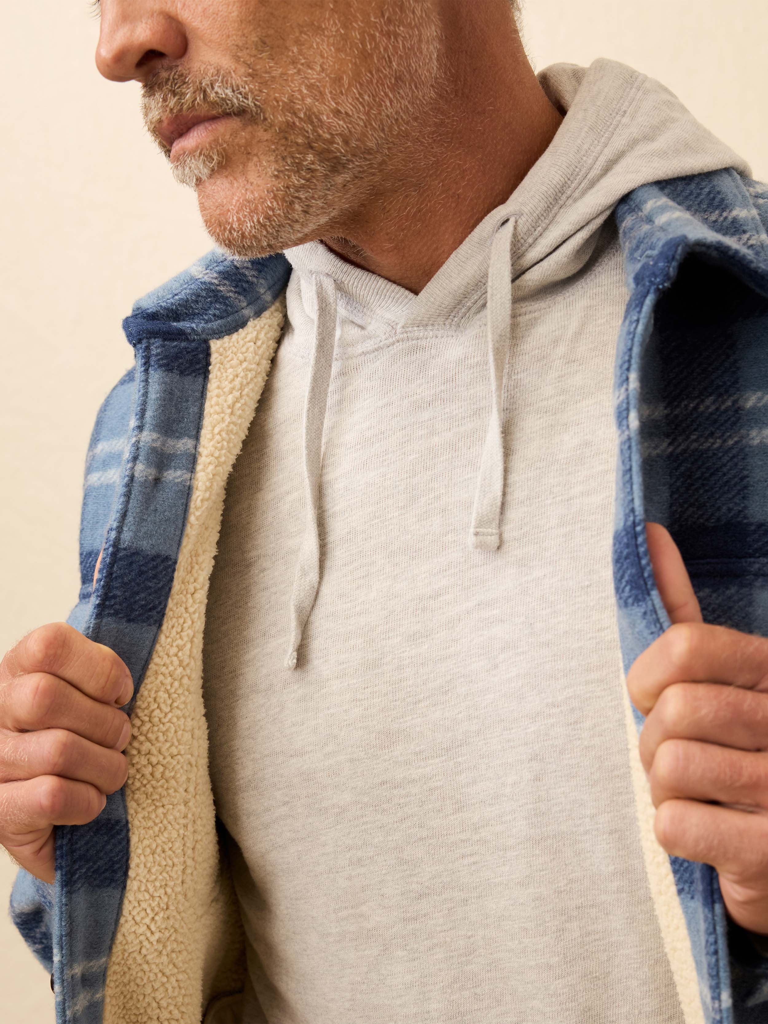 Range Fleece Lined CPO - Vintage Blue Plaid | Faherty Brand