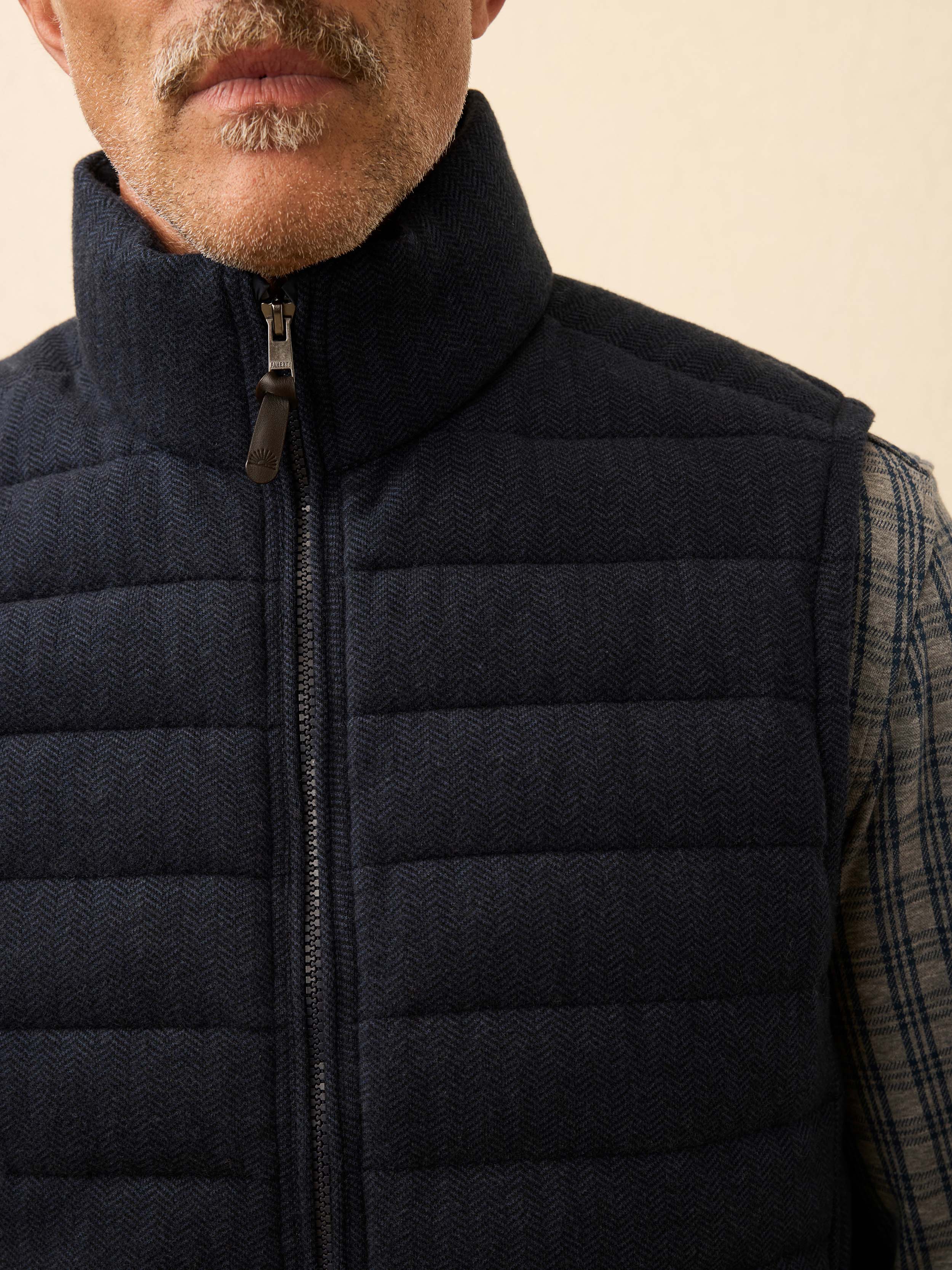 Teton Valley Vest - Navy Twilight Herringbone | Faherty Brand