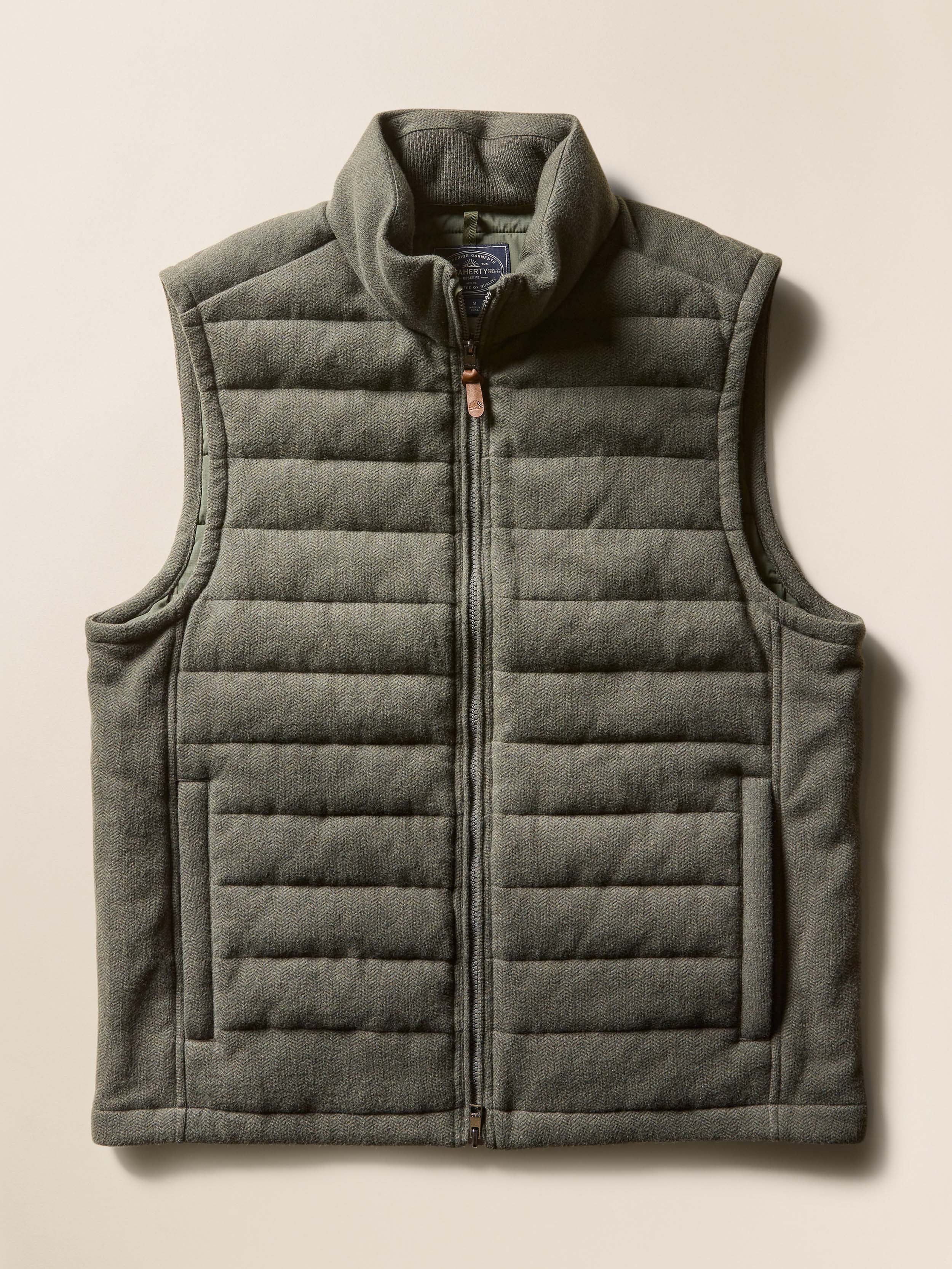 Teton Valley Vest - Olive Lake Herringbone | Faherty Brand