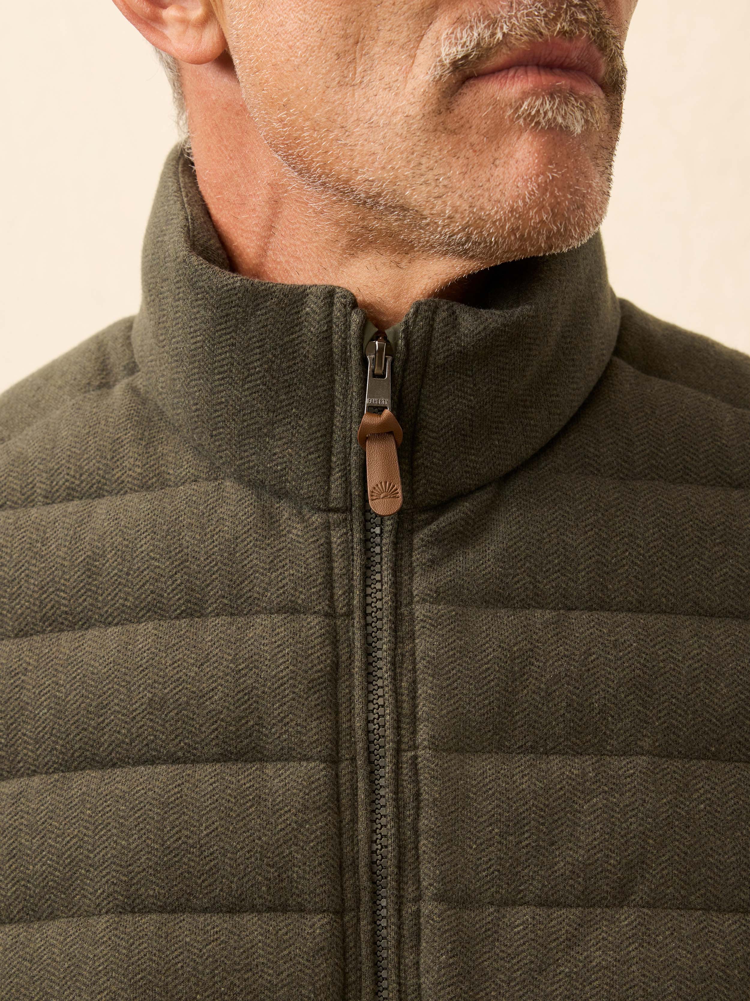 Teton Valley Vest - Olive Lake Herringbone | Faherty Brand