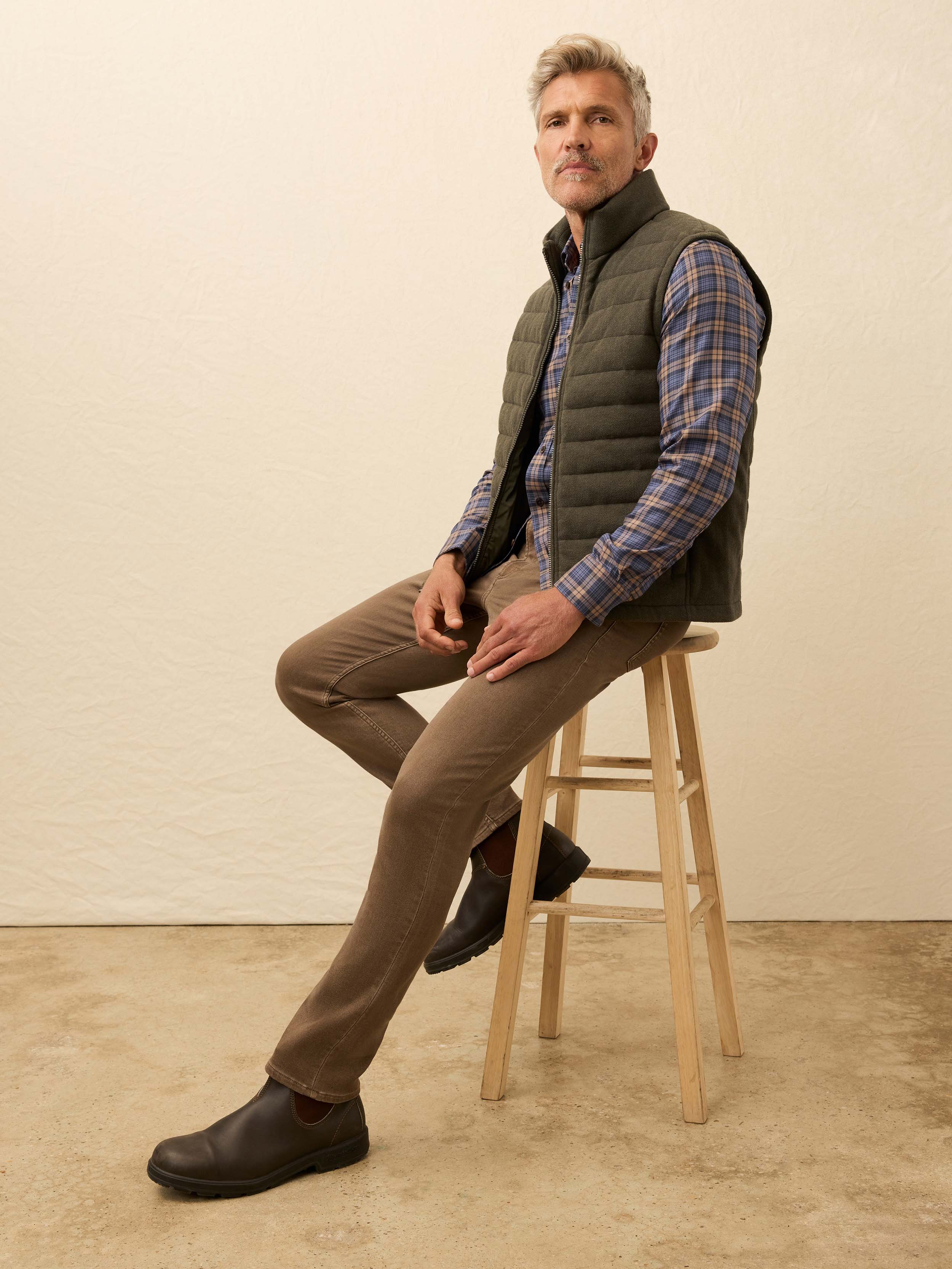 Teton Valley Vest - Olive Lake Herringbone | Faherty Brand