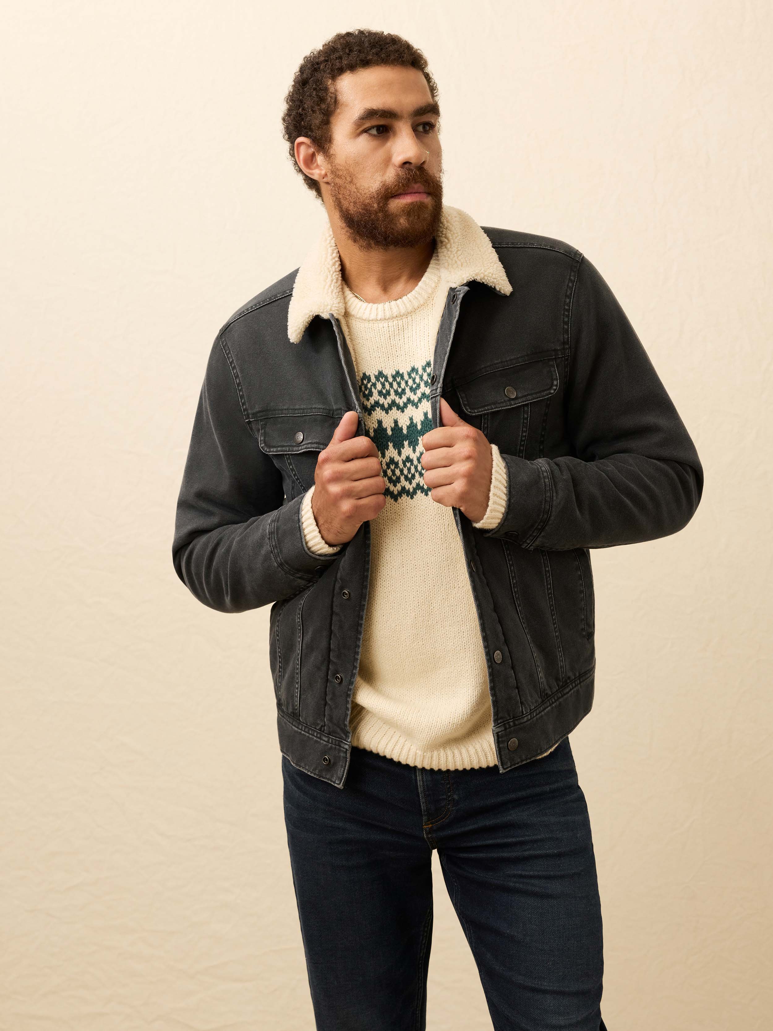 Timberline Canvas Trucker - Mountain Black | Faherty Brand
