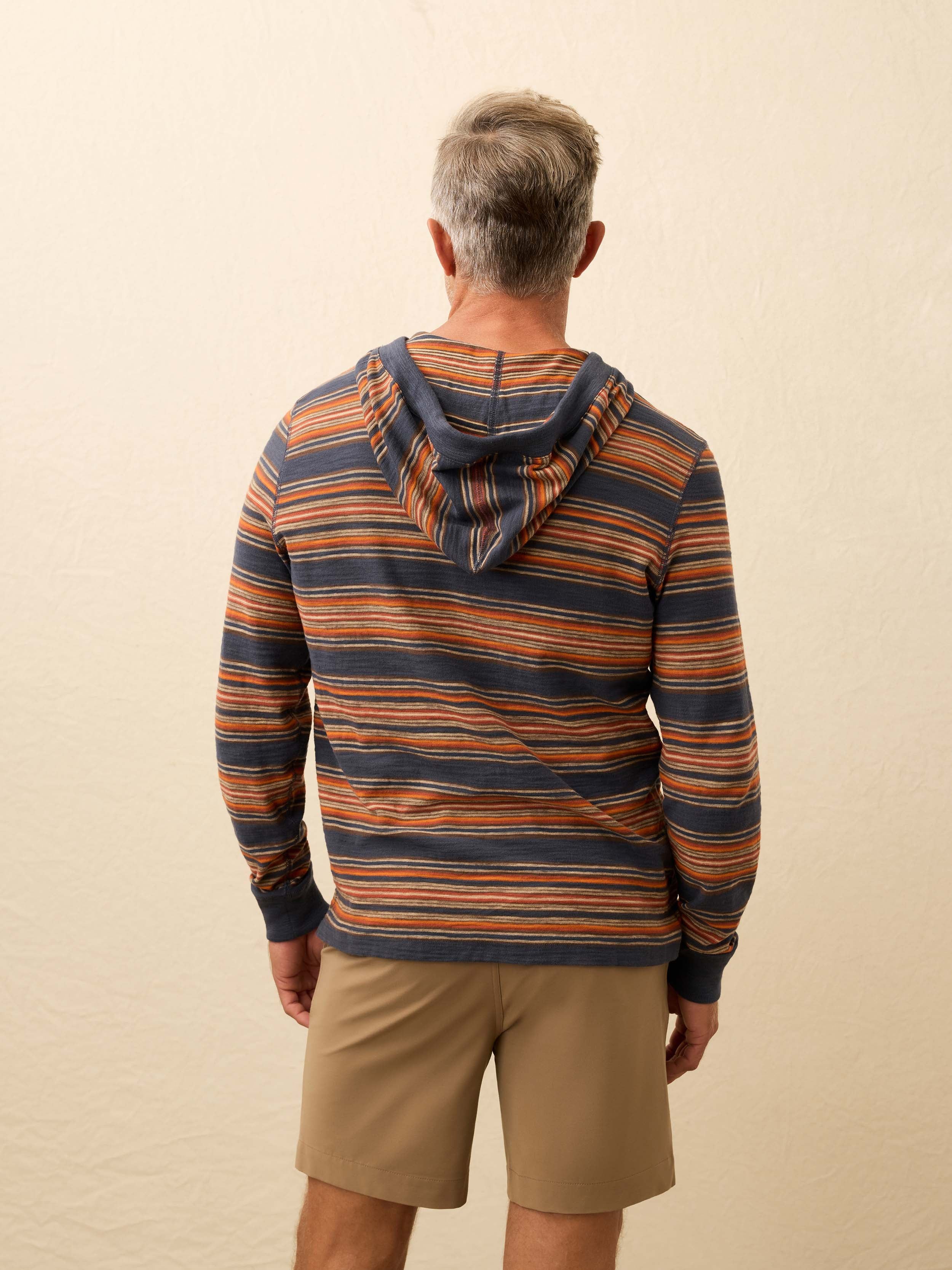 Sunwashed Organic Hoodie - Nighttime Fire Stripe | Faherty Brand