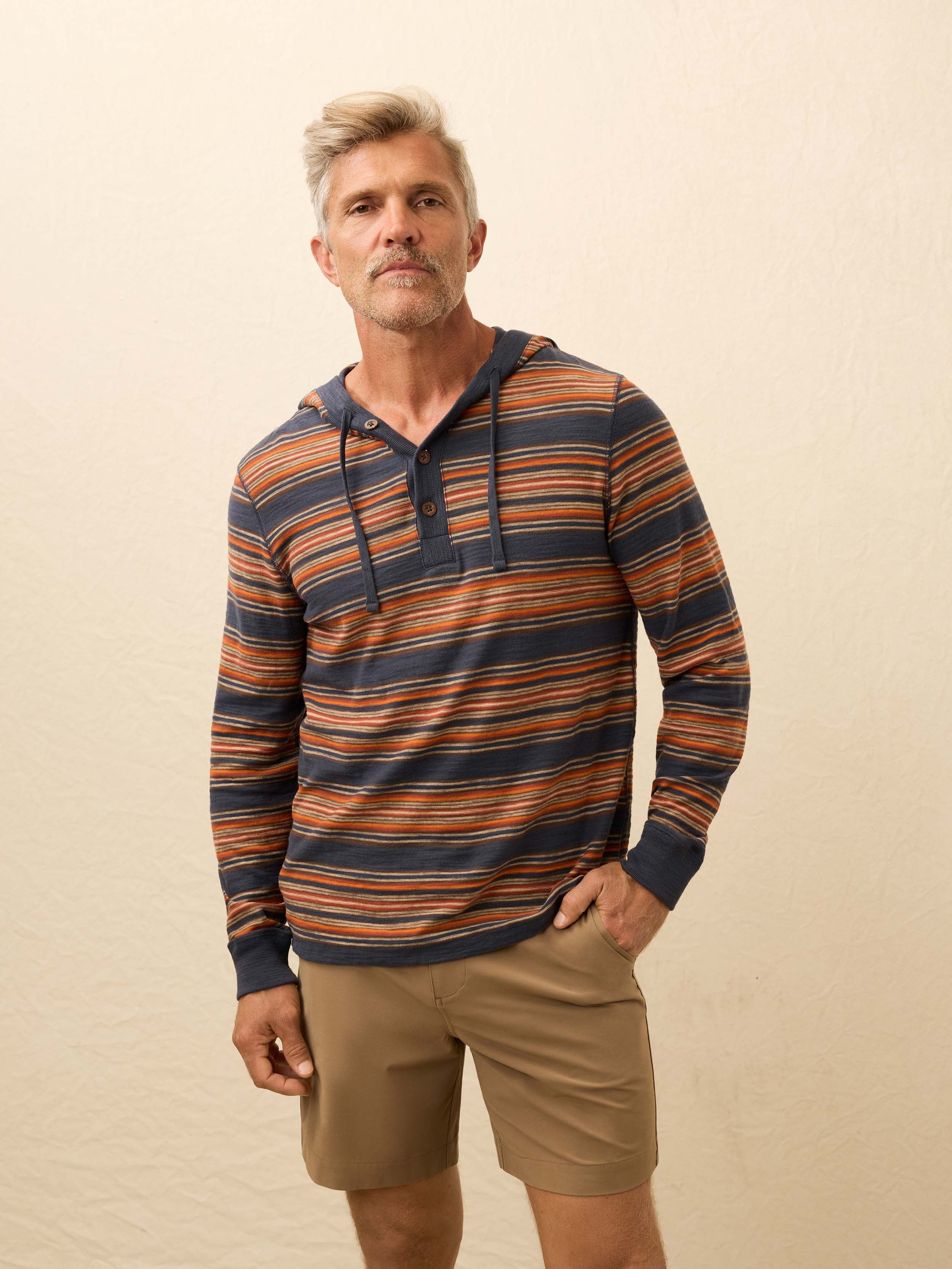 Sunwashed Organic Hoodie - Nighttime Fire Stripe | Faherty Brand