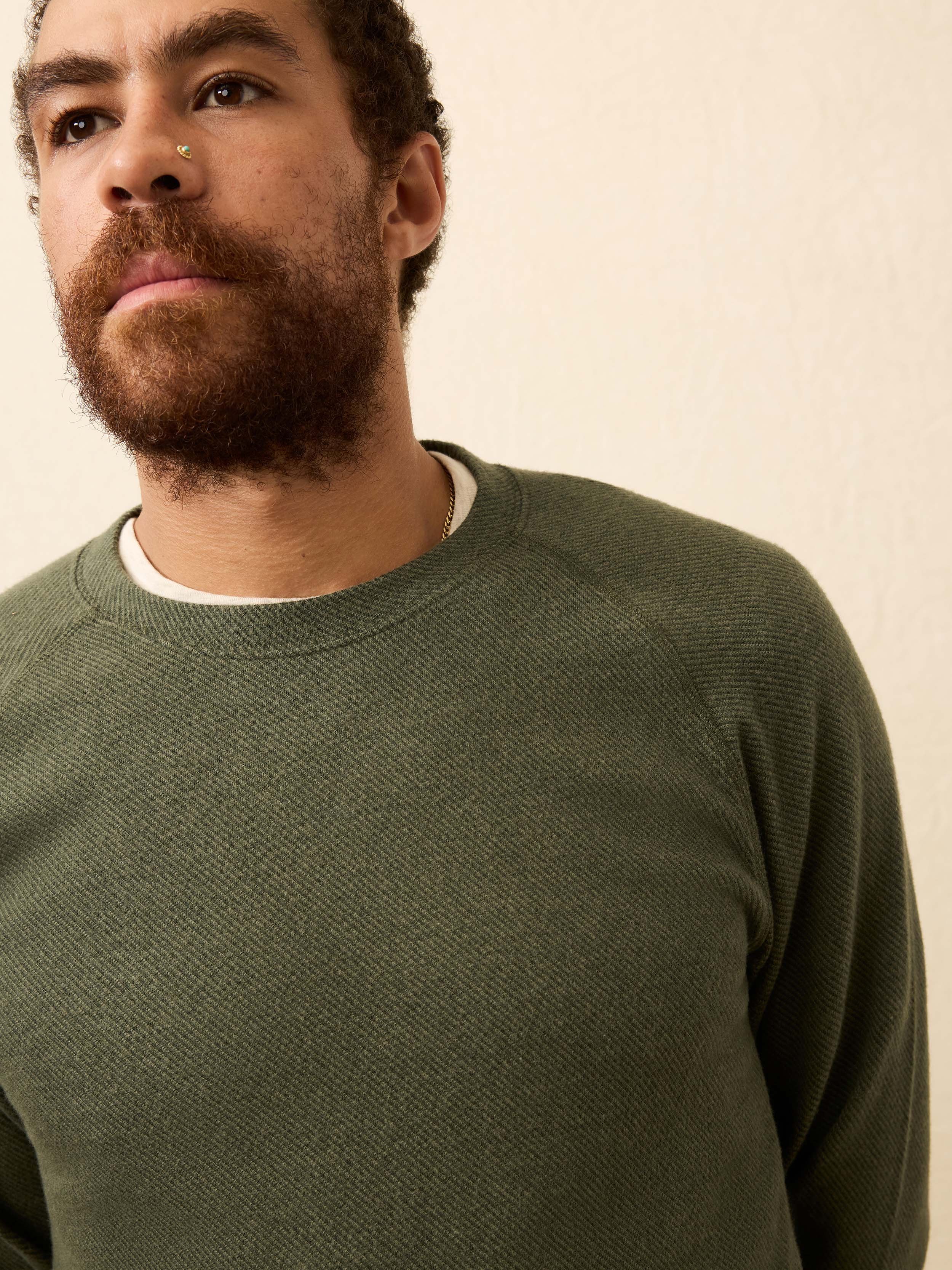 Legend™ Sweater Crew - Fall Evergreen Twill | Faherty Brand