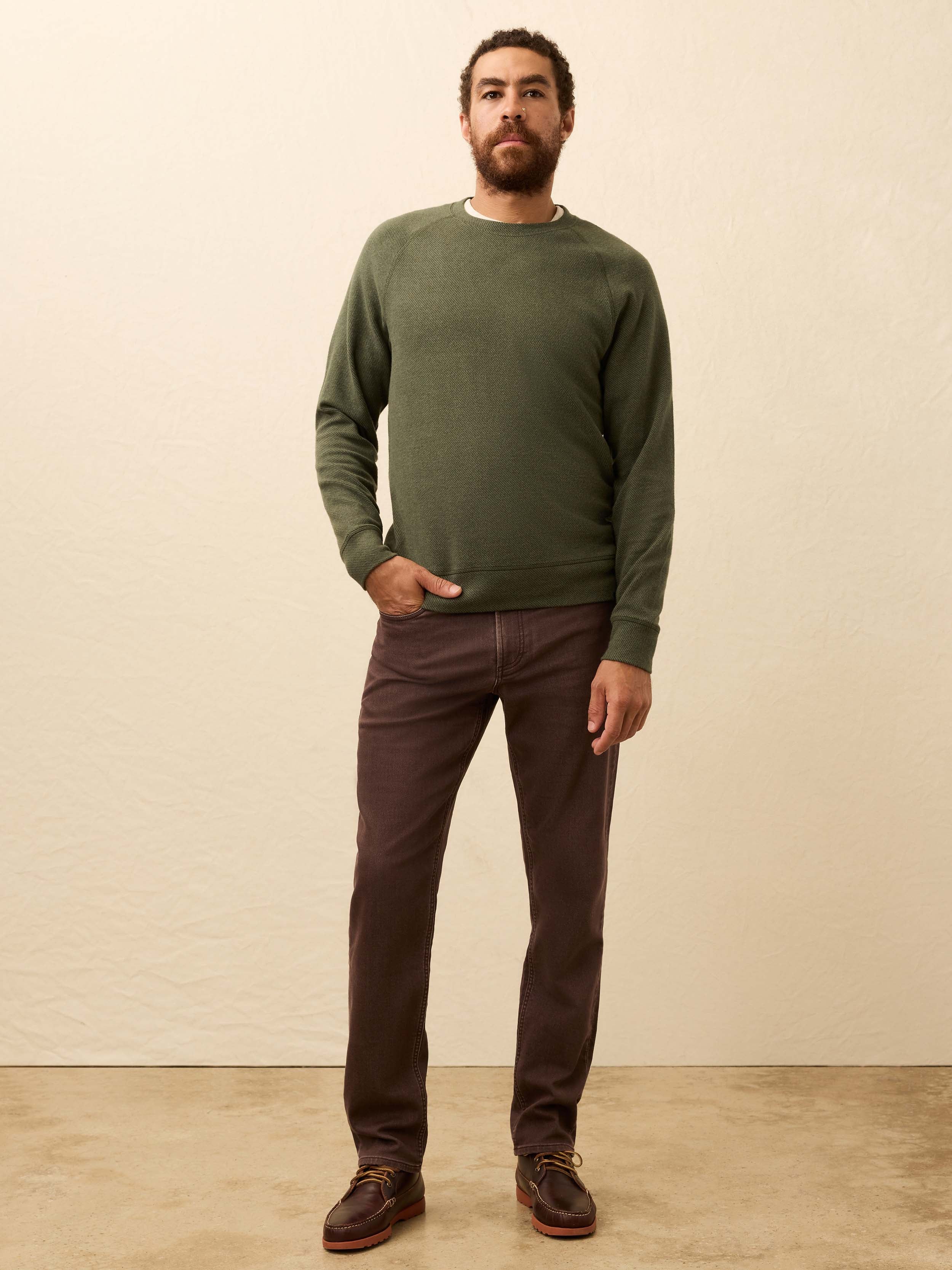 Legend™ Sweater Crew - Fall Evergreen Twill | Faherty Brand