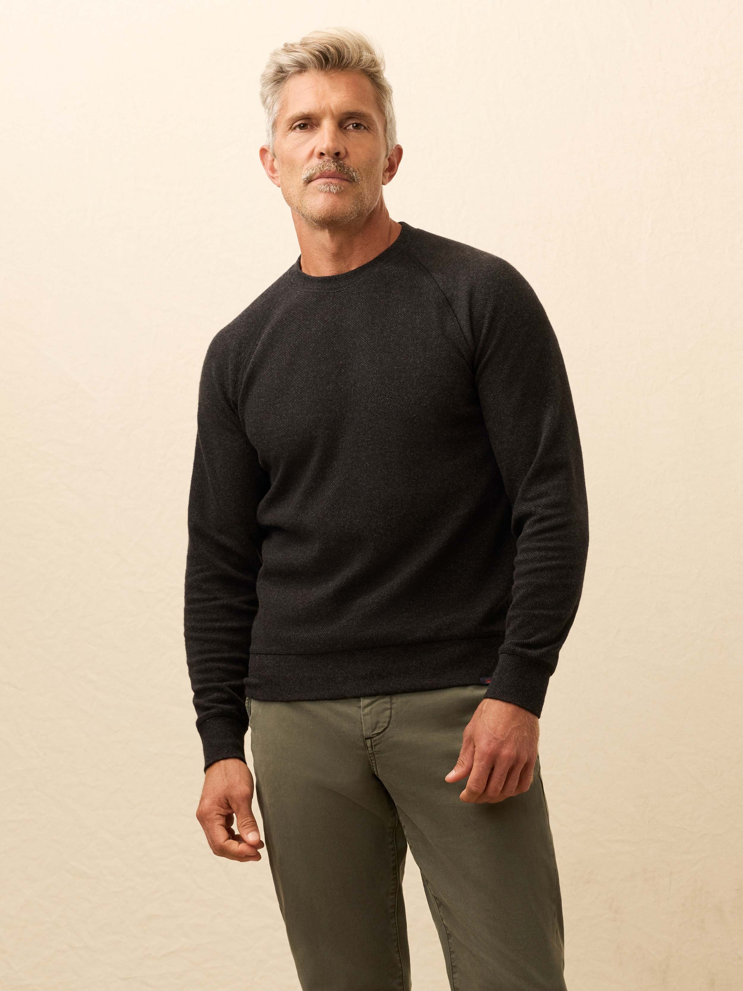 Legend™ Sweater Crew - Heathered Black Twill | Faherty Brand