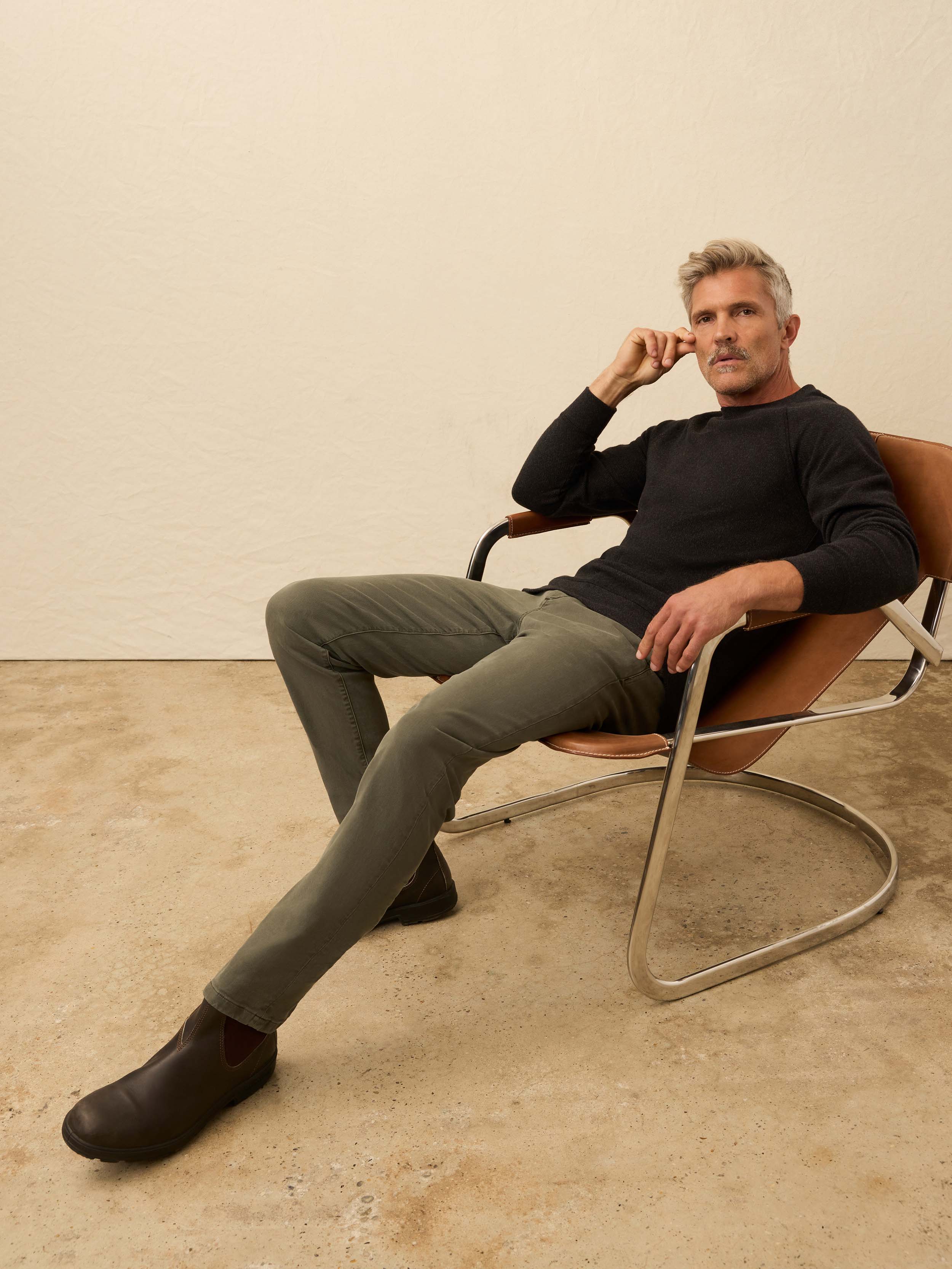 Legend™ Sweater Crew - Heathered Black Twill | Faherty Brand