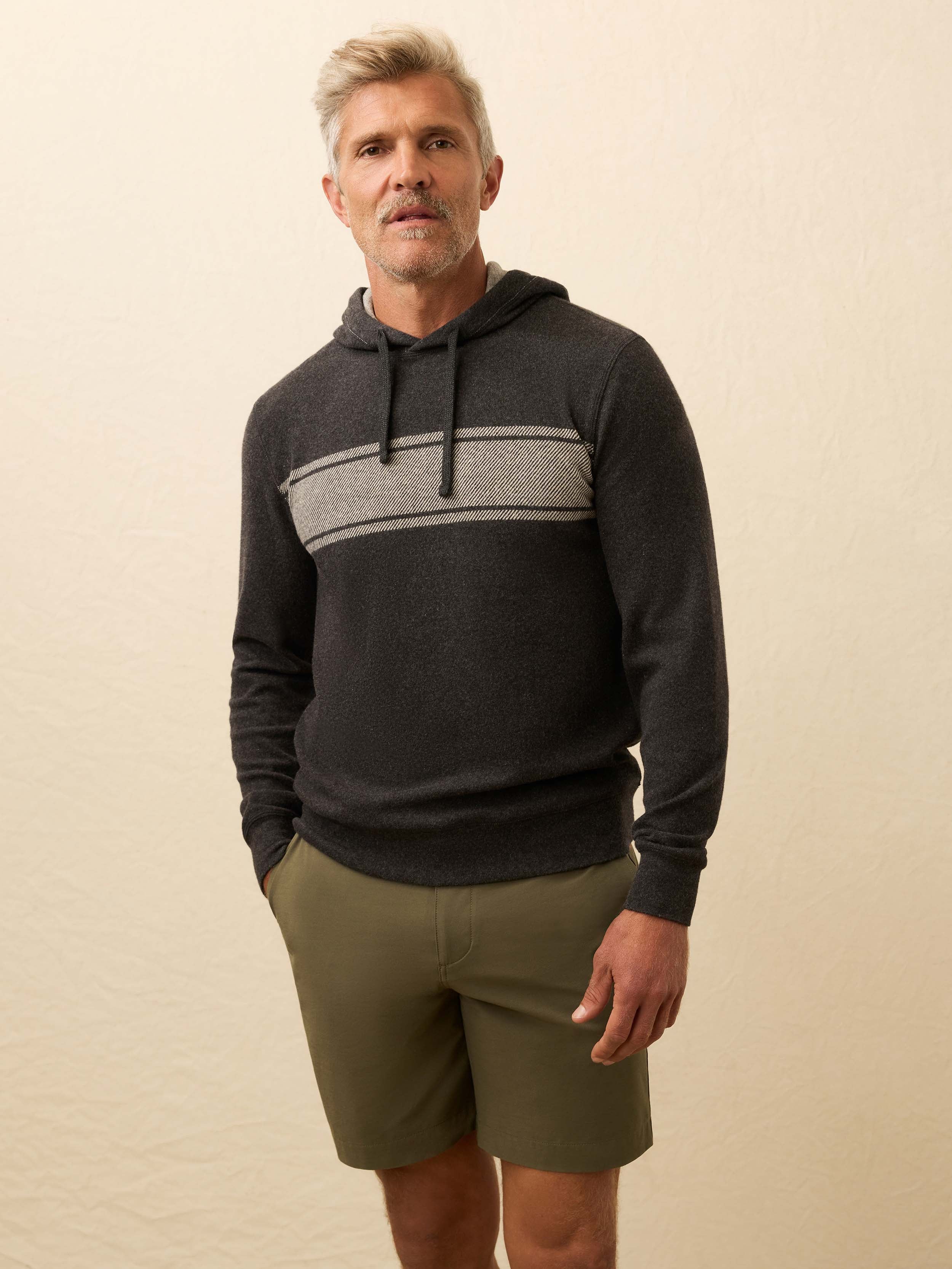 Legend™ Sweater Hoodie - Charcoal Heather Surf Stripe