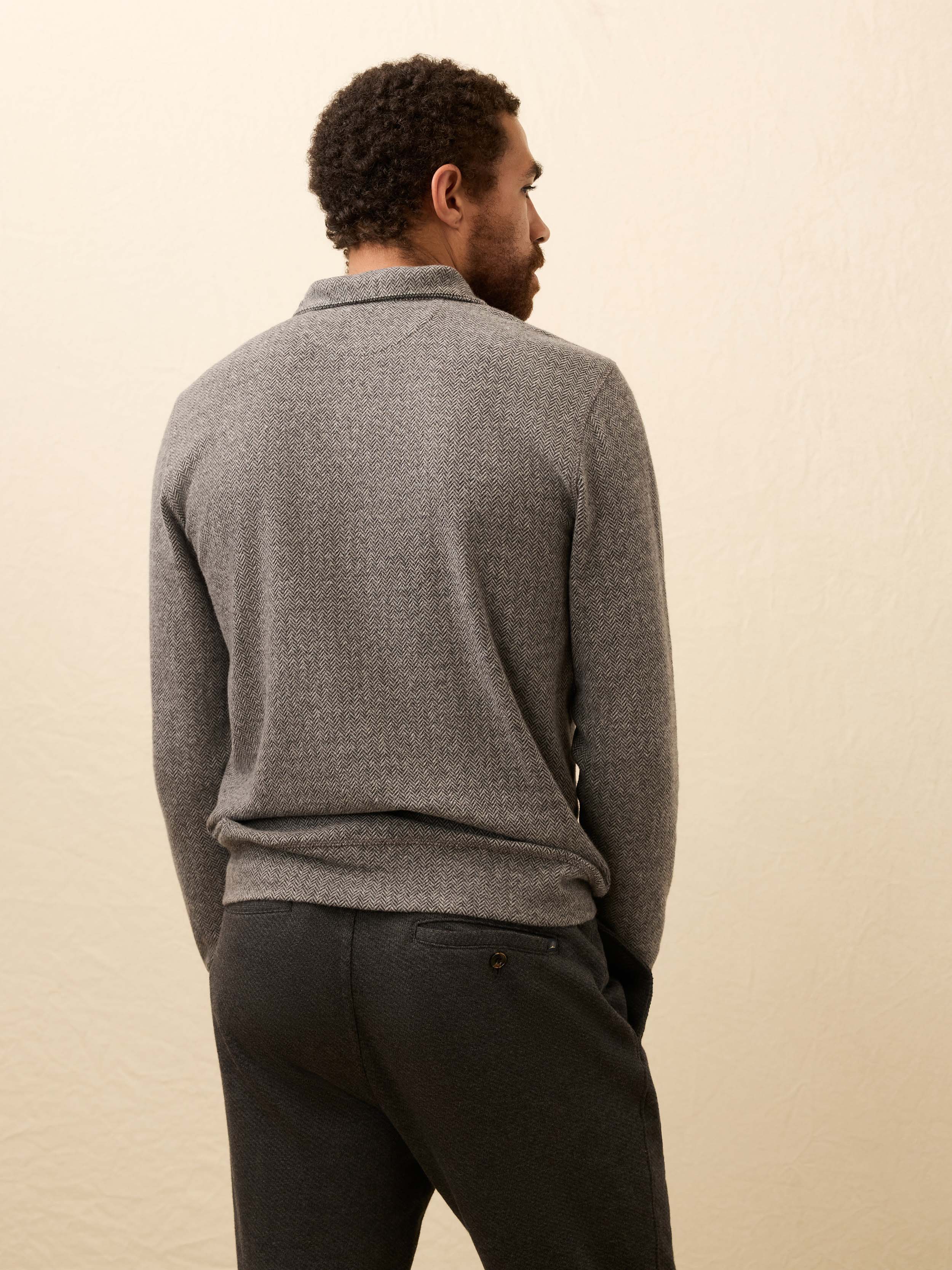 Legend™ Sweater Quarter Zip - Alpine Grey Herringbone | Faherty Brand