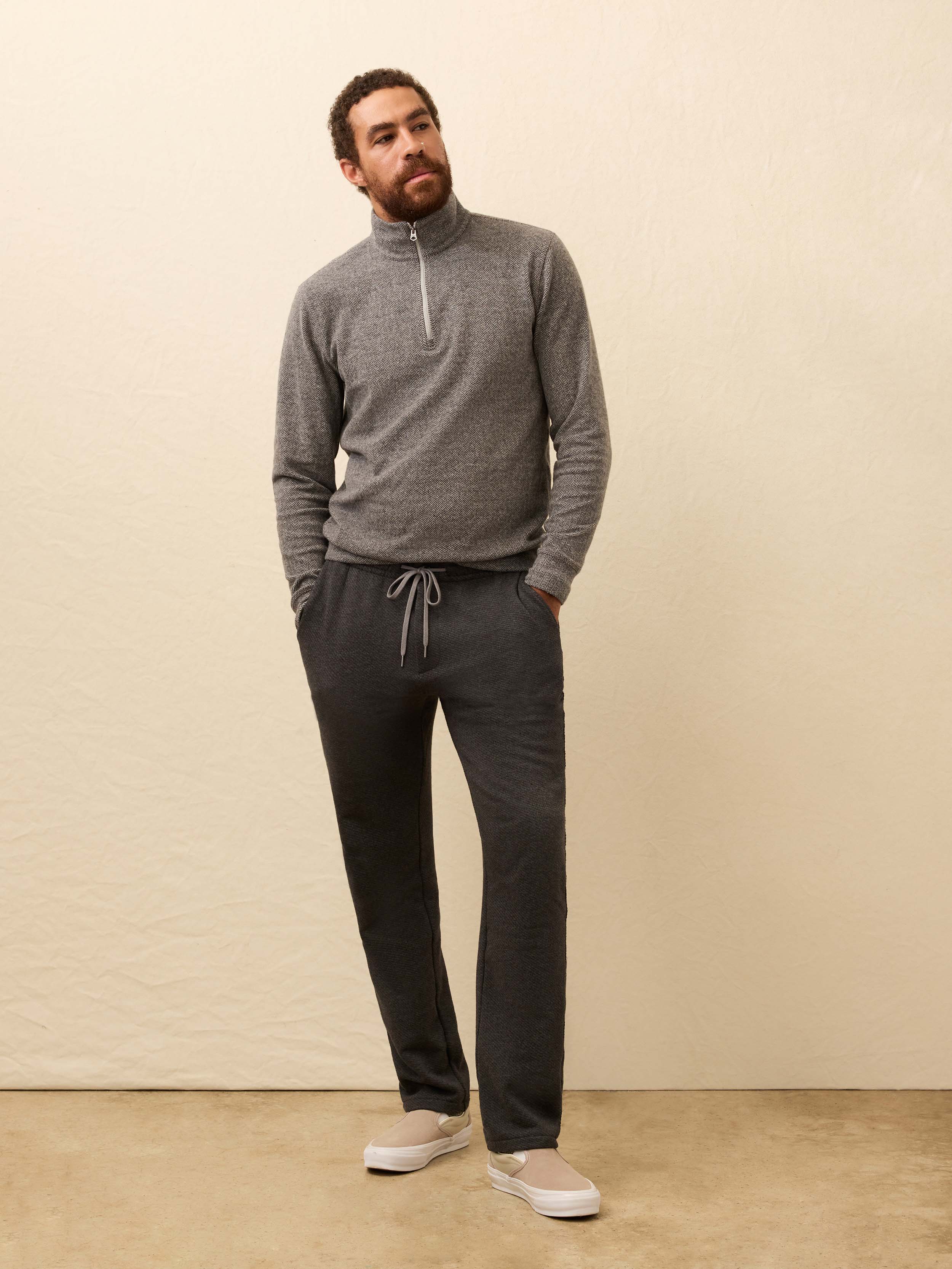 Legend™ Sweater Quarter Zip - Alpine Grey Herringbone | Faherty Brand