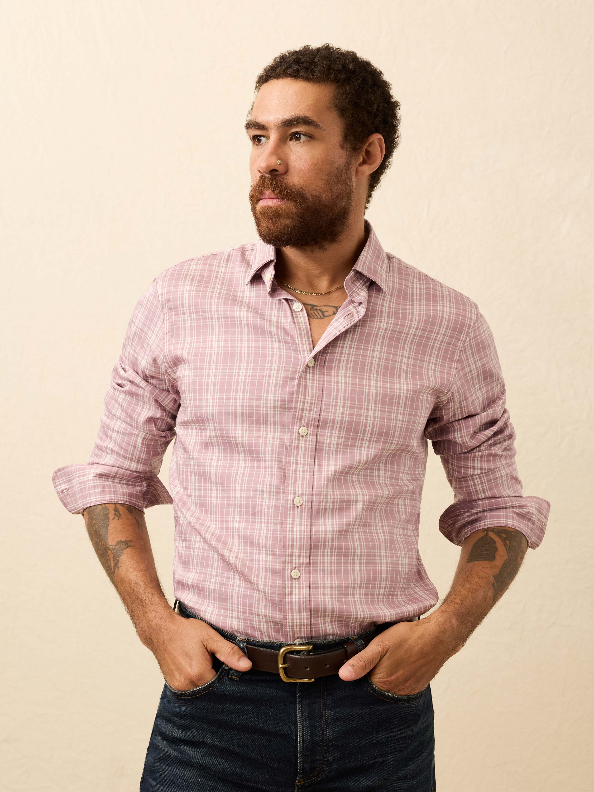 The Movement™ Shirt - Plum Cloud Plaid | Faherty Brand