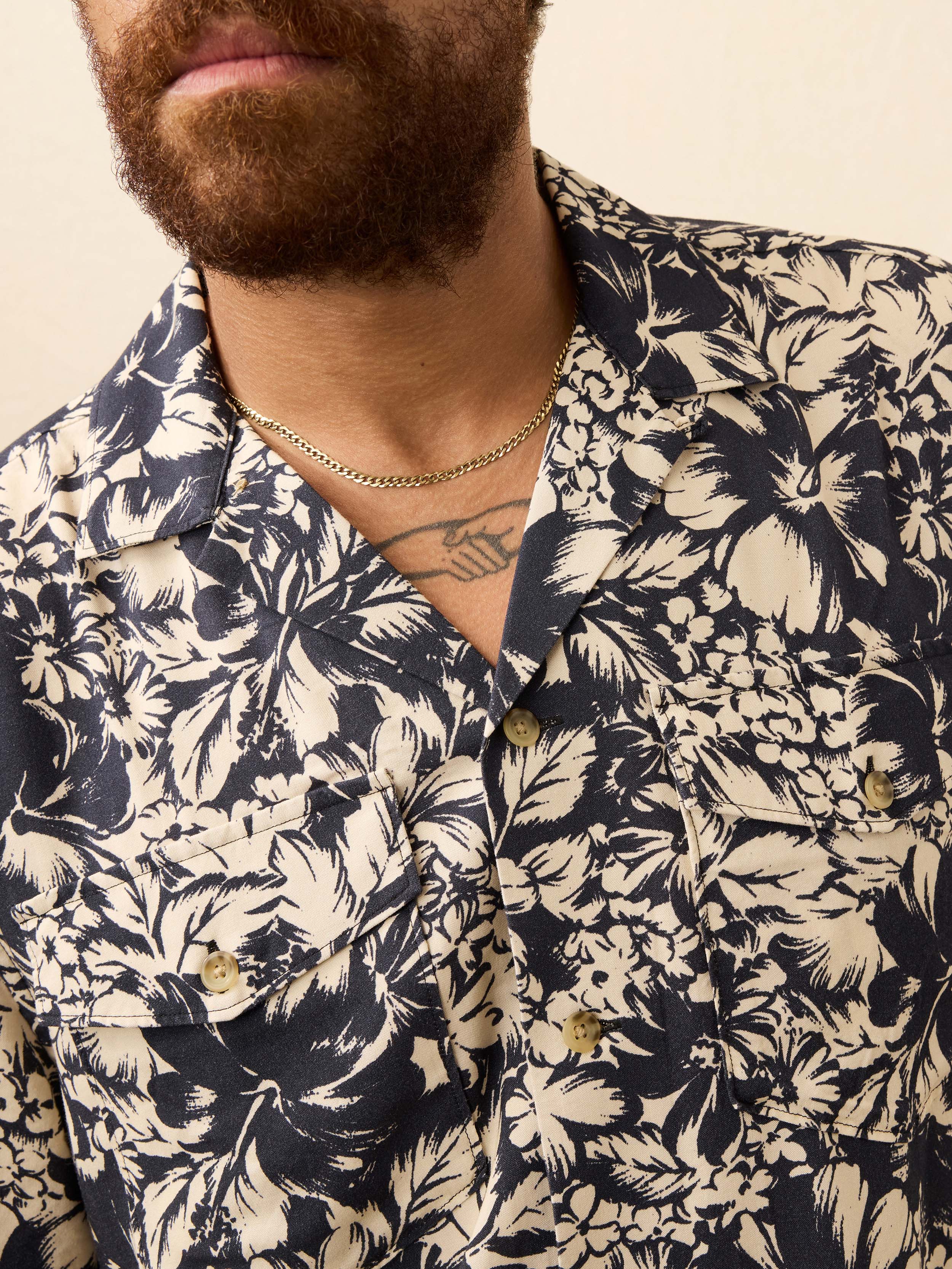 Short-Sleeve Bali Camp Shirt - Fjord Bloom | Faherty Brand