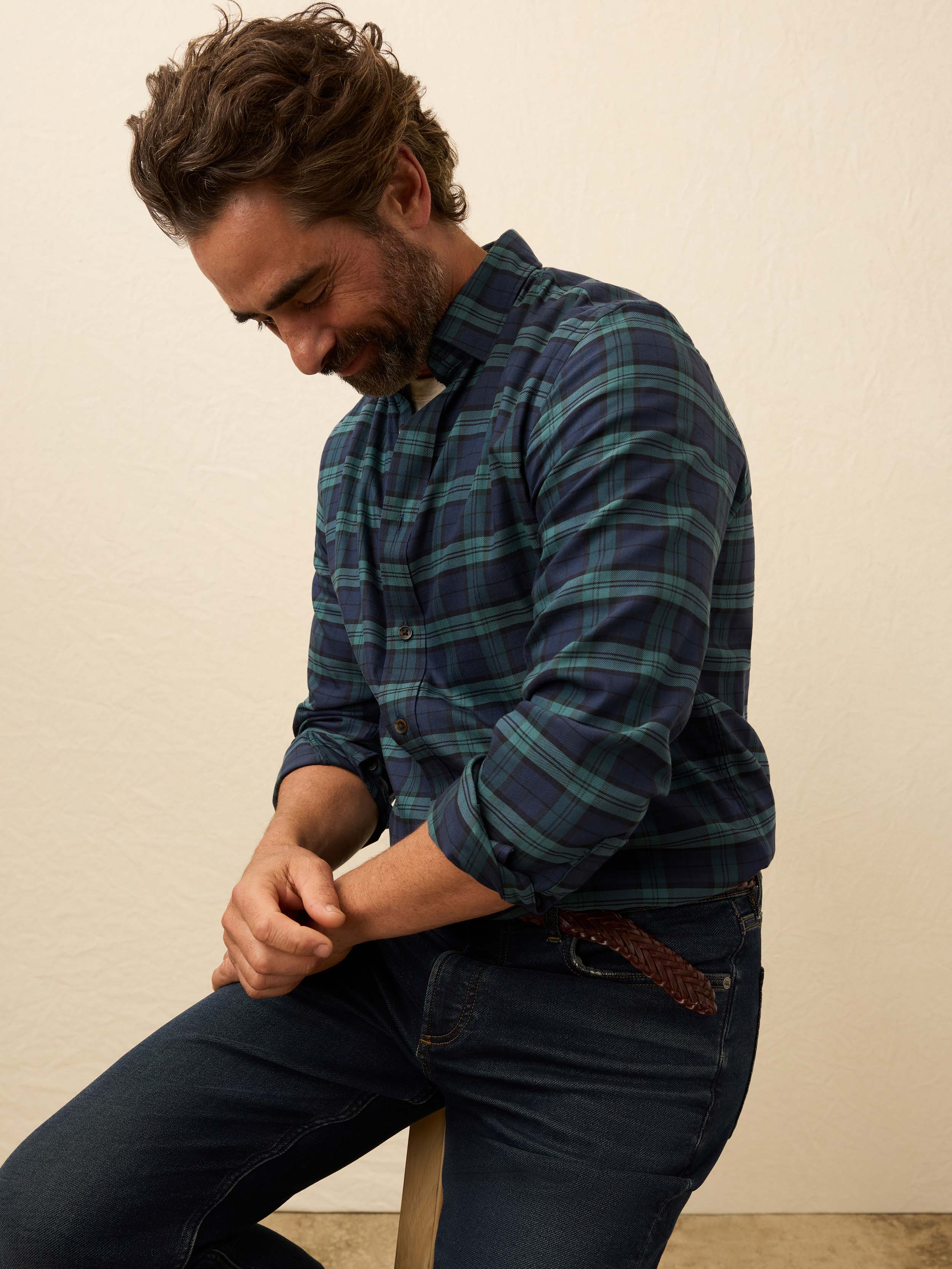 Soft Twill Movement™ Shirt - Harbor Blackwatch Plaid | Faherty Brand