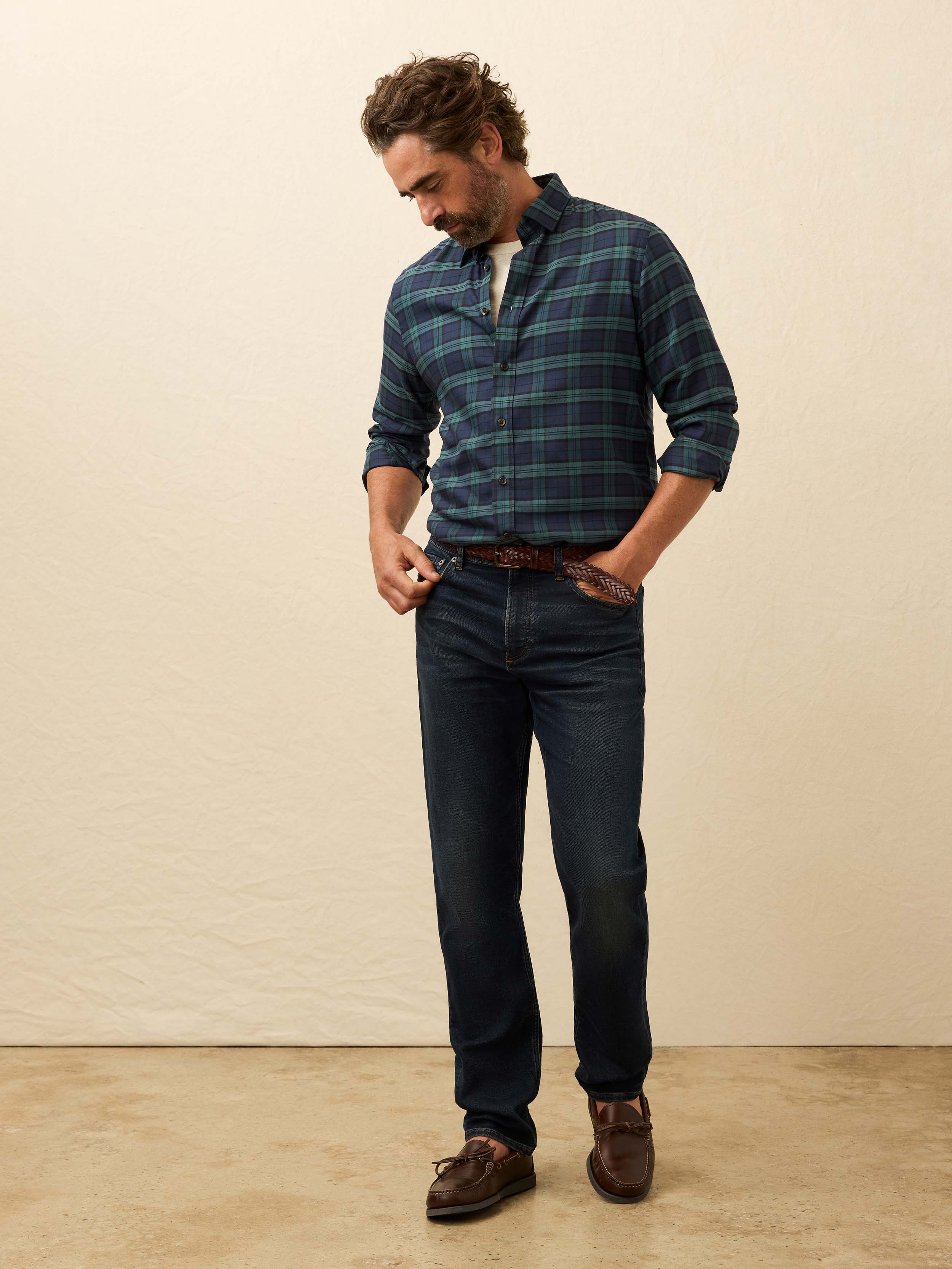 Soft Twill Movement™ Shirt - Harbor Blackwatch Plaid | Faherty Brand