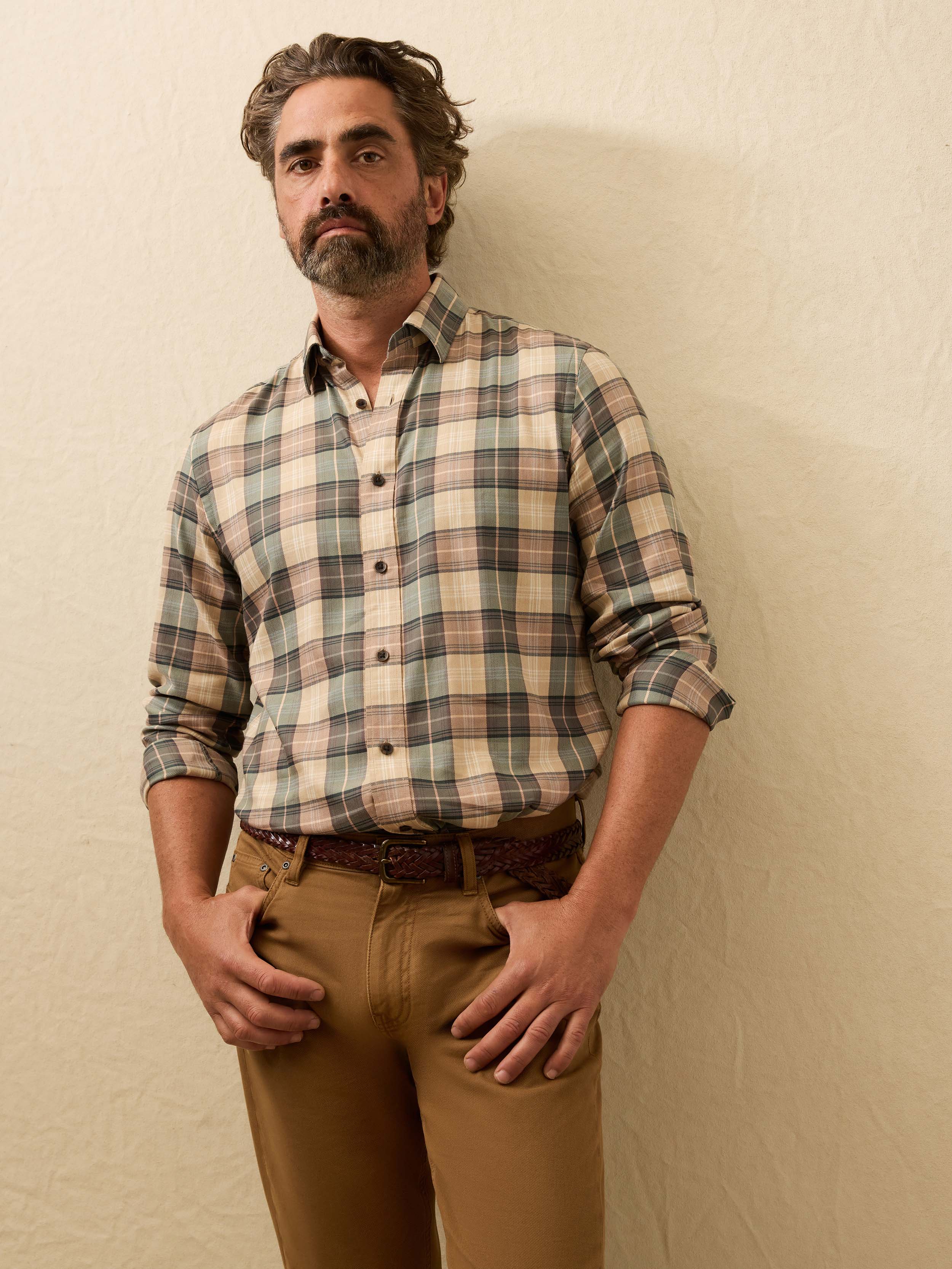 Soft Twill Movement™ Shirt - Olive Sands Plaid | Faherty Brand