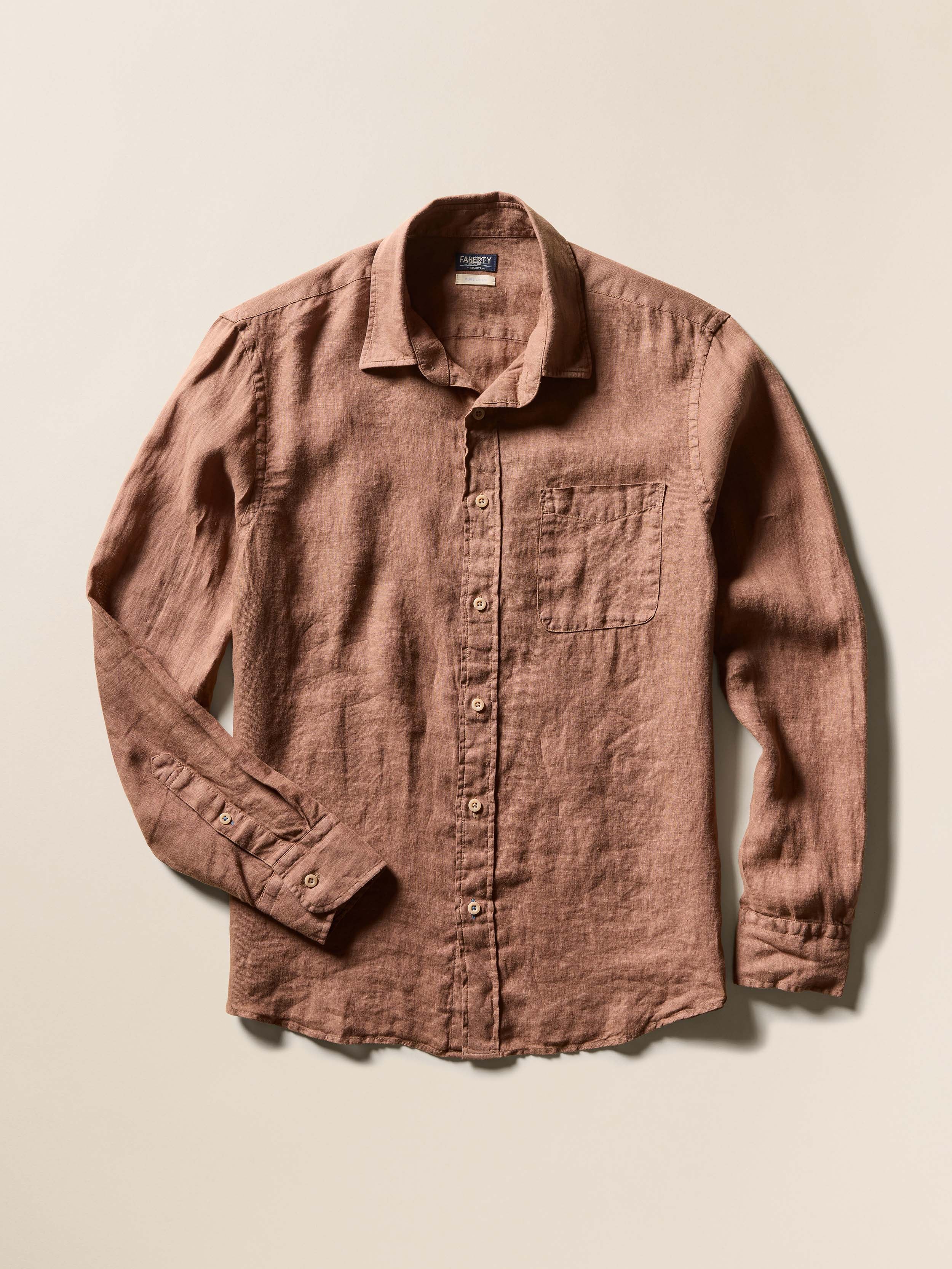 Laguna Linen Shirt - Chestnut Woods | Faherty Brand