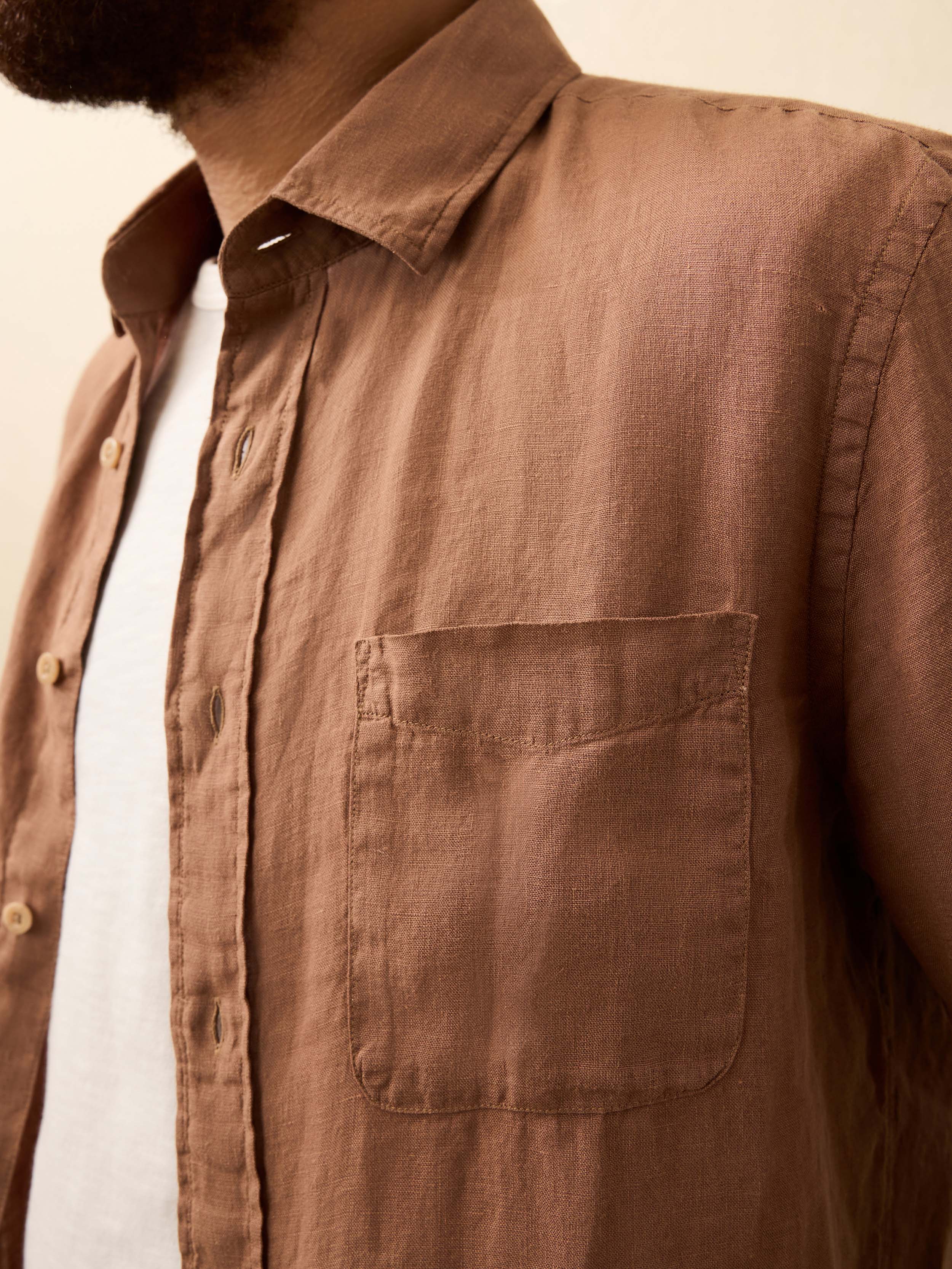 Laguna Linen Shirt - Chestnut Woods | Faherty Brand