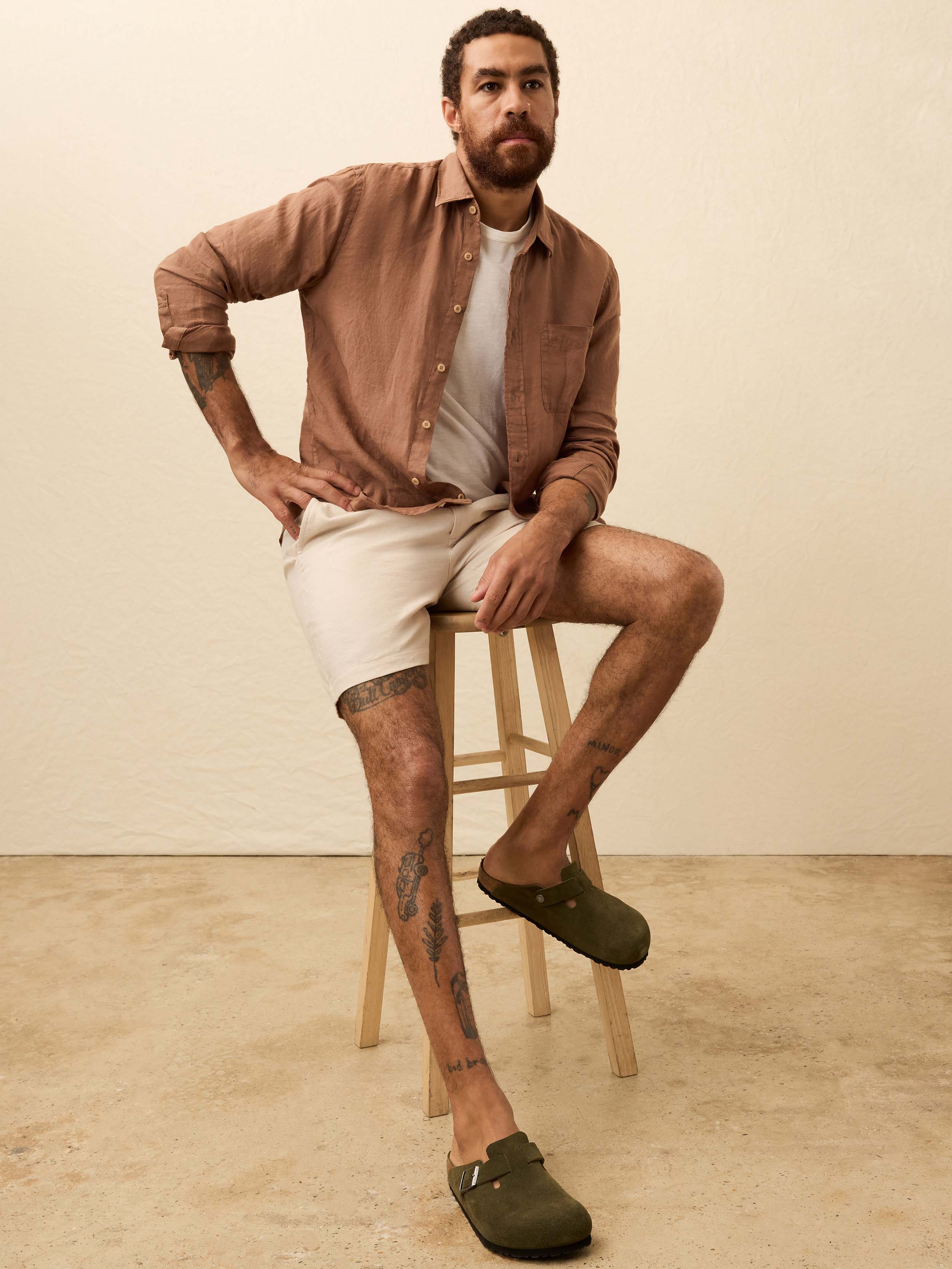 Laguna Linen Shirt - Chestnut Woods | Faherty Brand