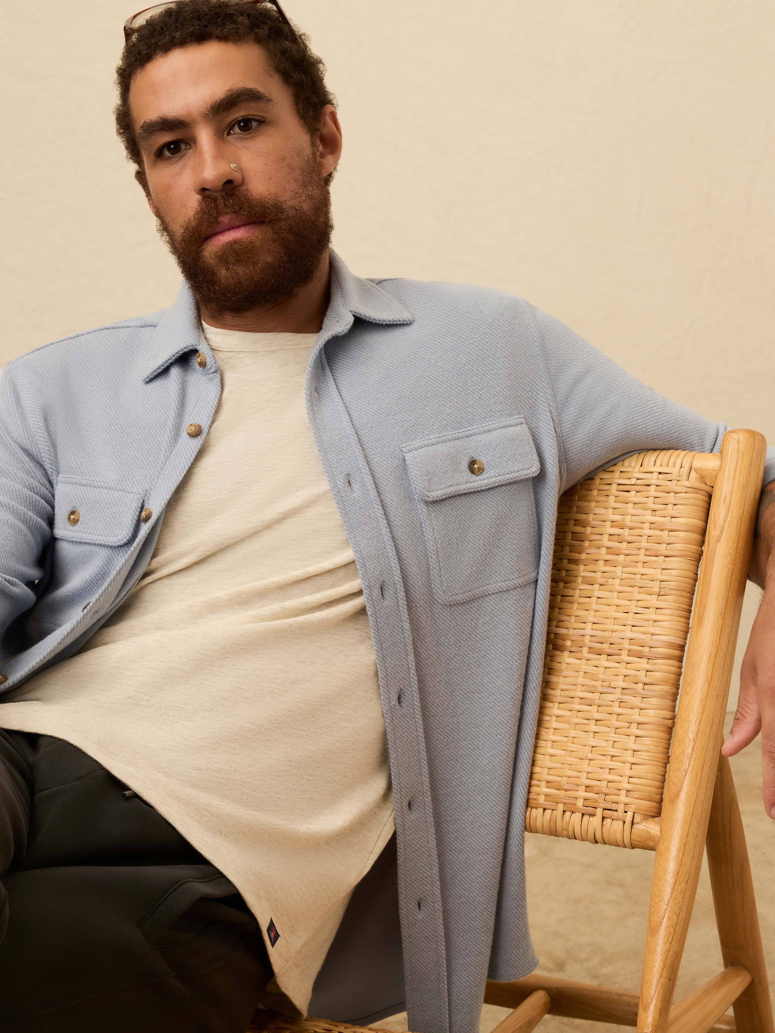 Legend™ Sweater Shirt - Alaskan Blue Twill | Faherty Brand