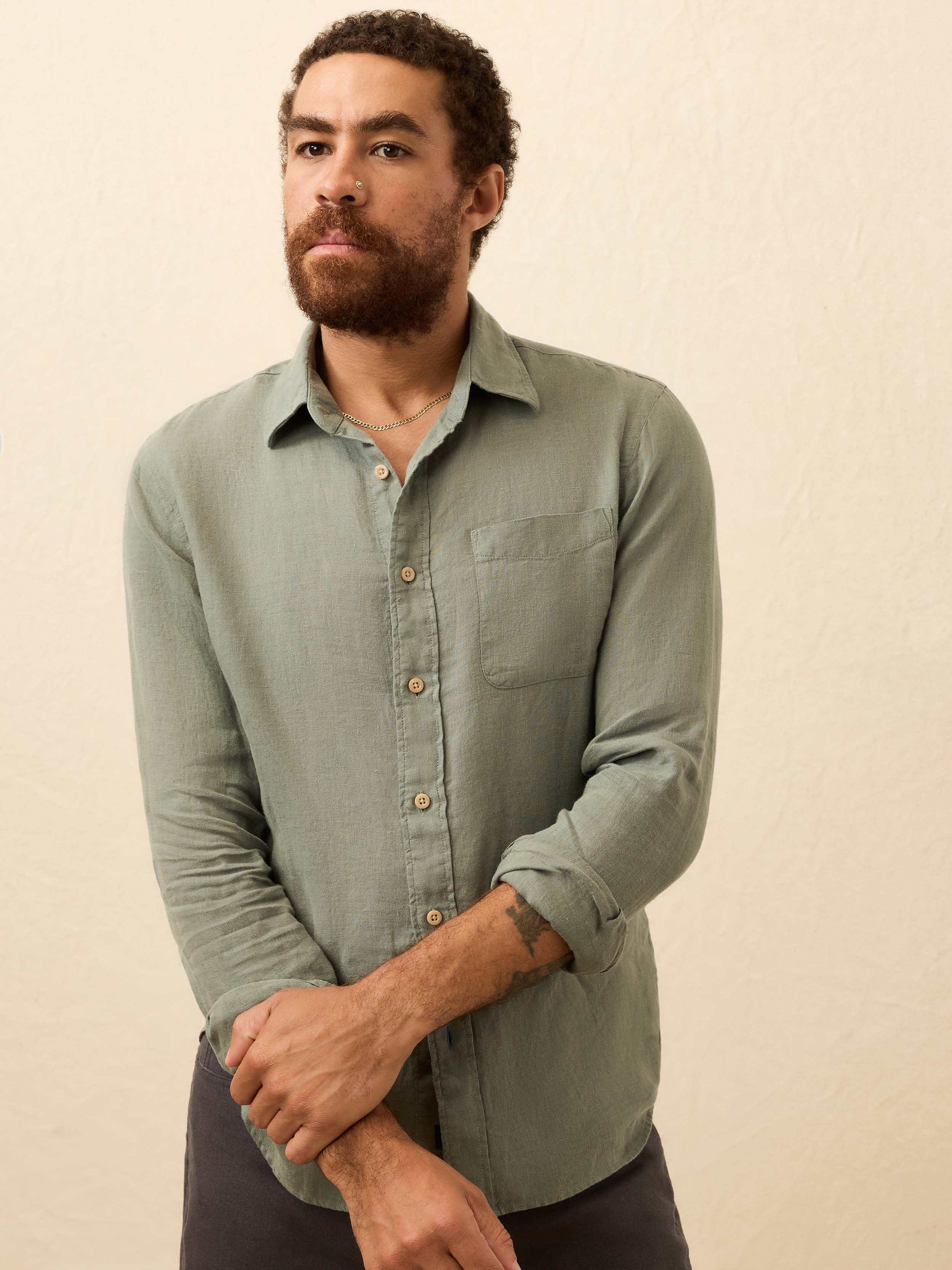 Laguna Linen Shirt - Valley Sage | Faherty Brand