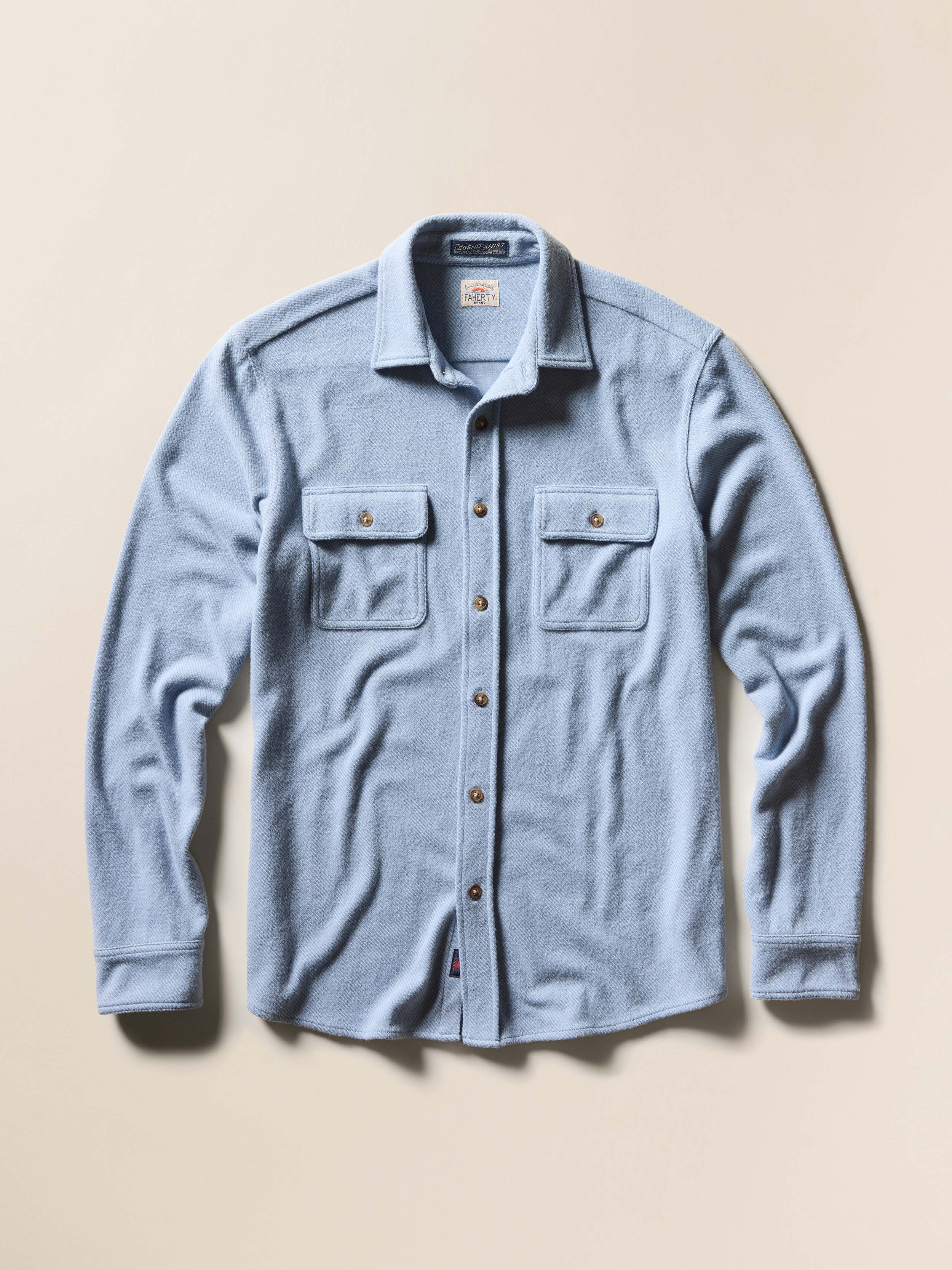 Legend™ Sweater Shirt - Alaskan Blue Twill | Faherty Brand