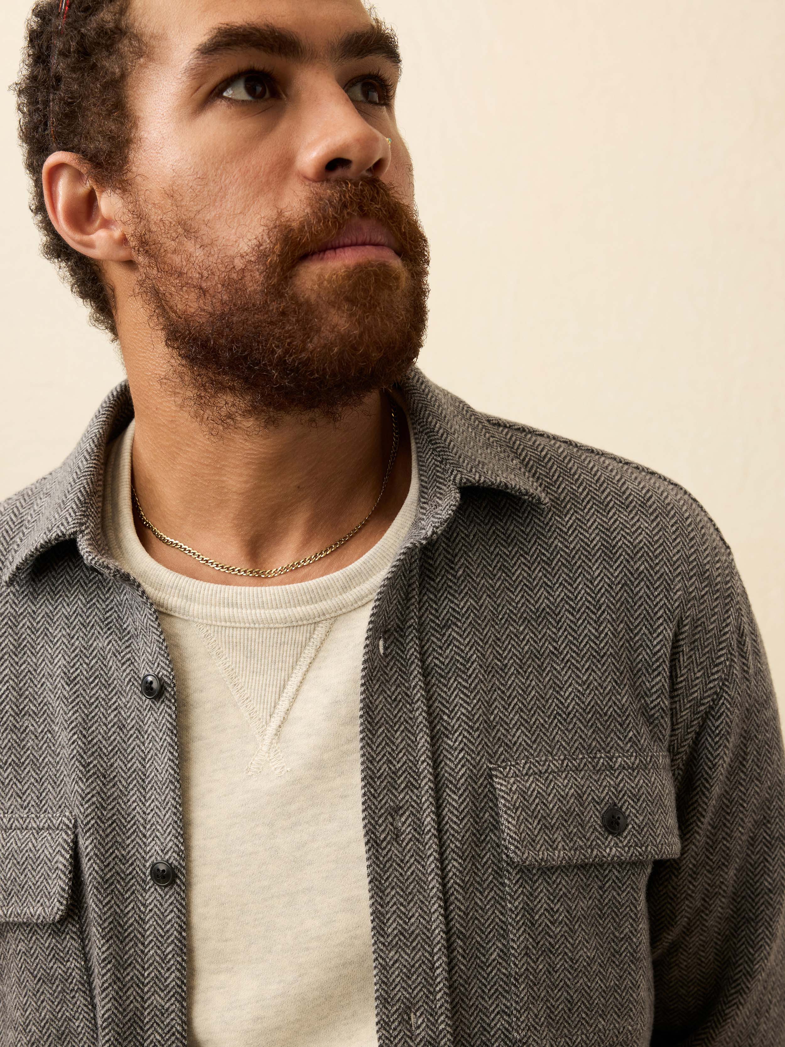 Legend™ Sweater Shirt - Alpine Grey Herringbone | Faherty Brand