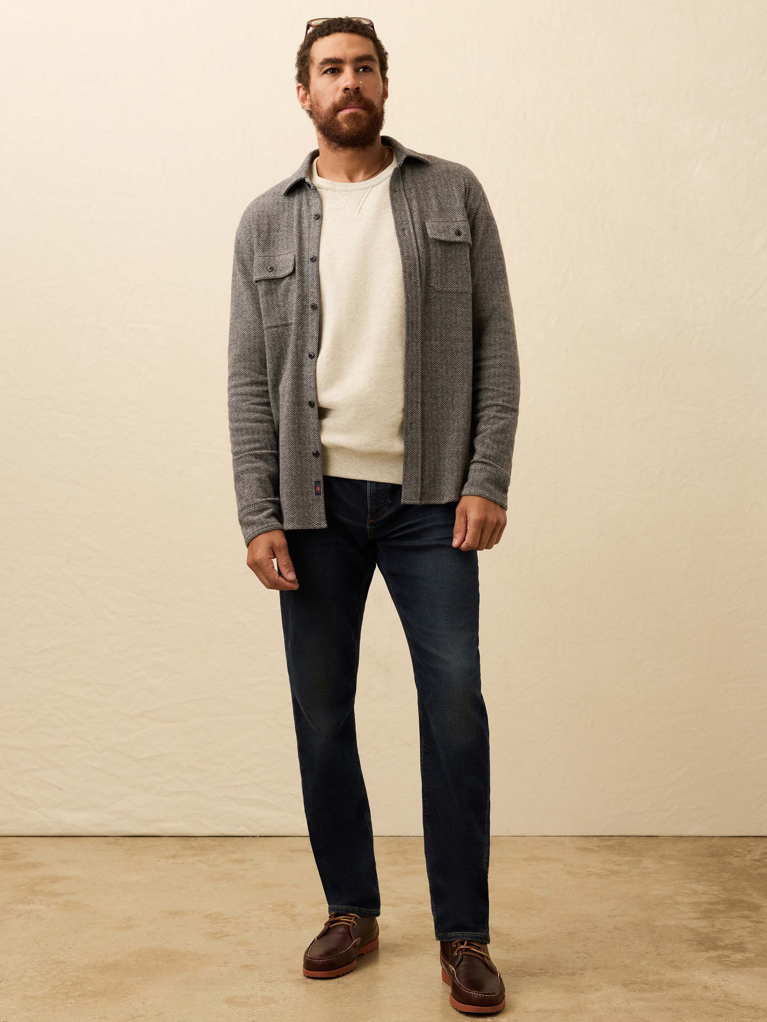 Legend™ Sweater Shirt - Alpine Grey Herringbone | Faherty Brand
